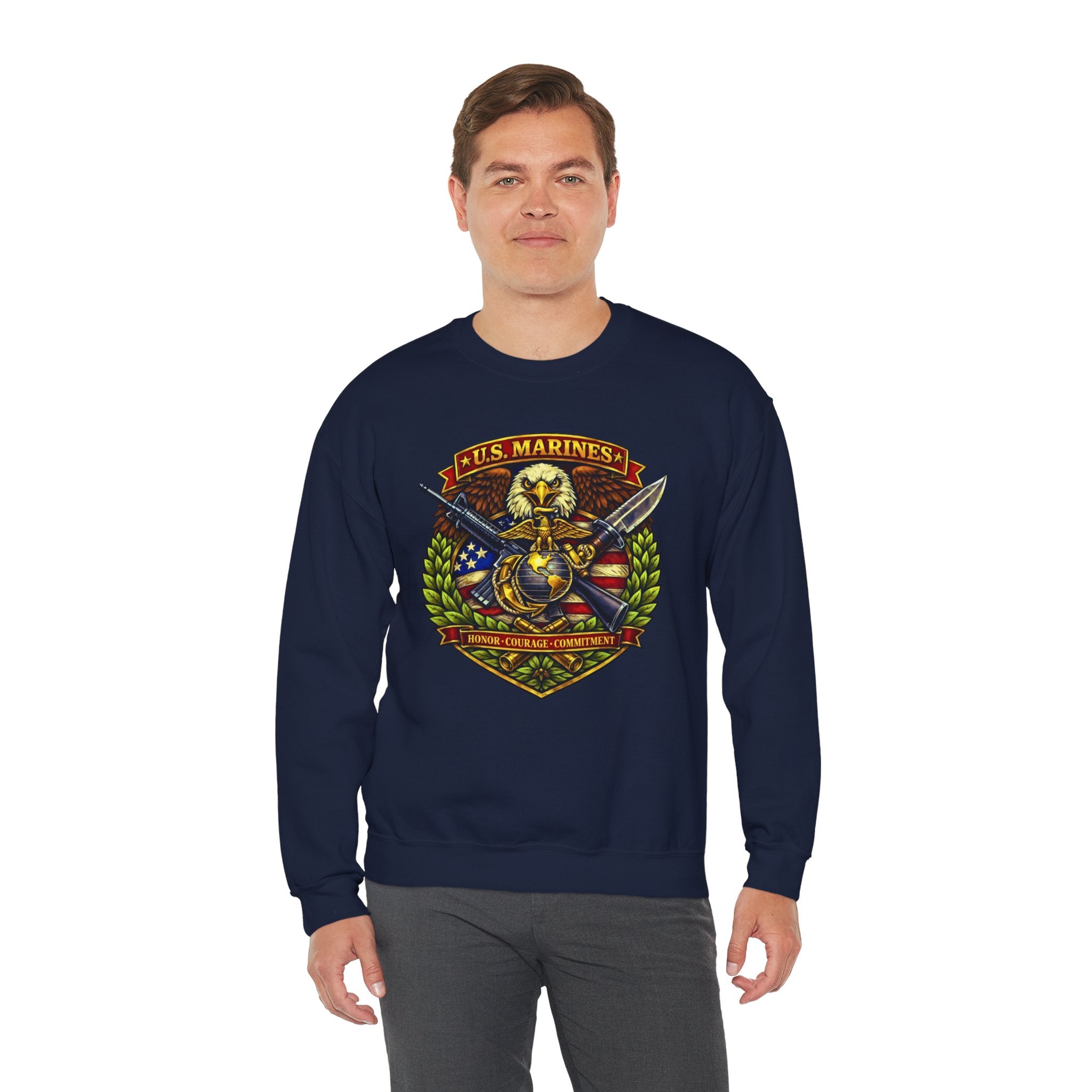 US Marines Honor, Courage, Commitment Crewneck Sweatshirt