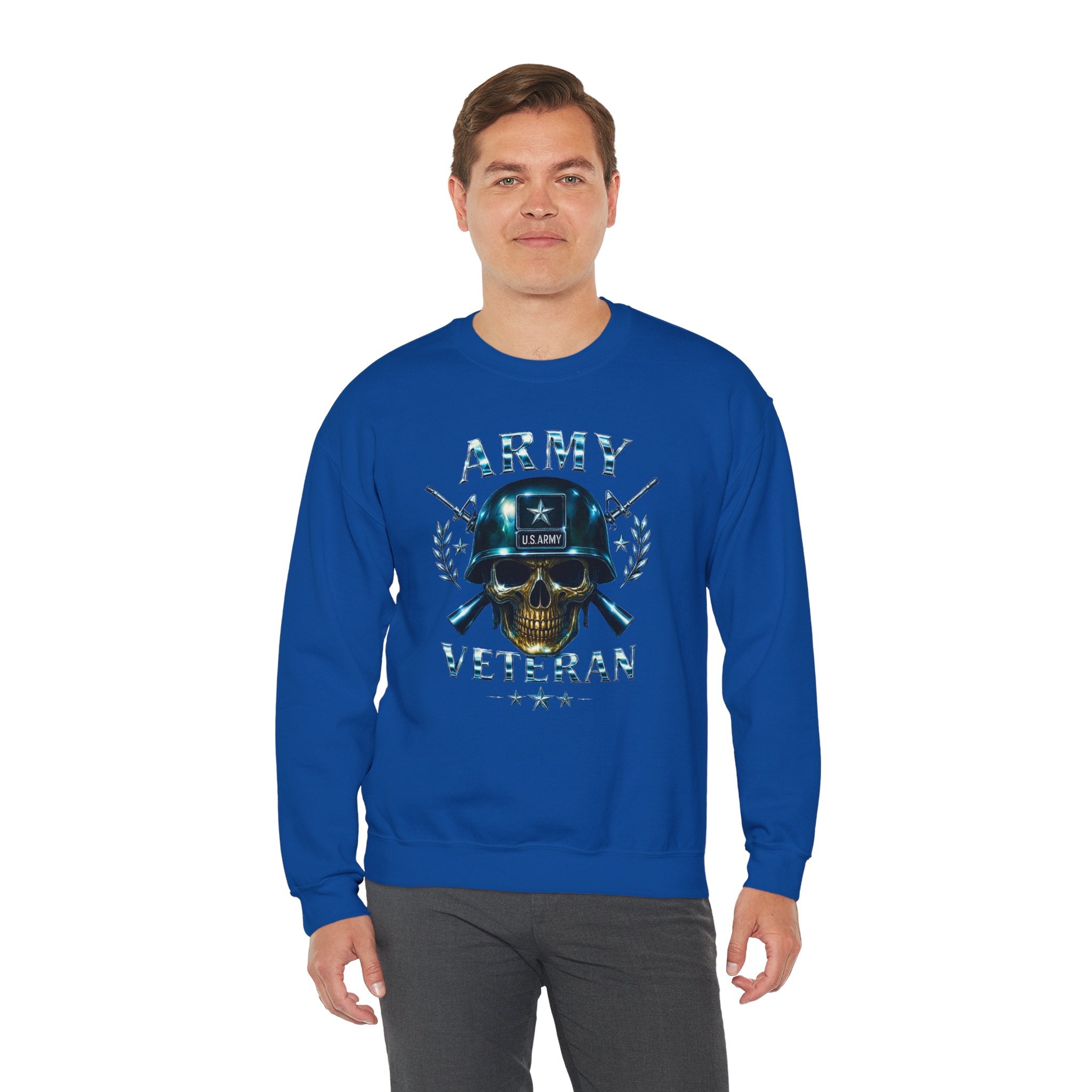 Army Veteran Skull Crewneck Sweatshirt