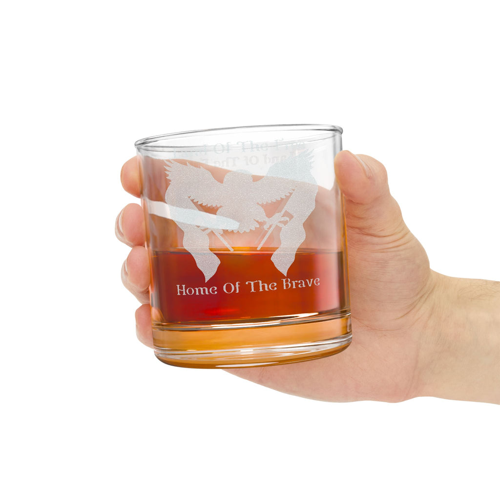 Land Of The Free Whiskey Glass, 10.5oz (Engraving)