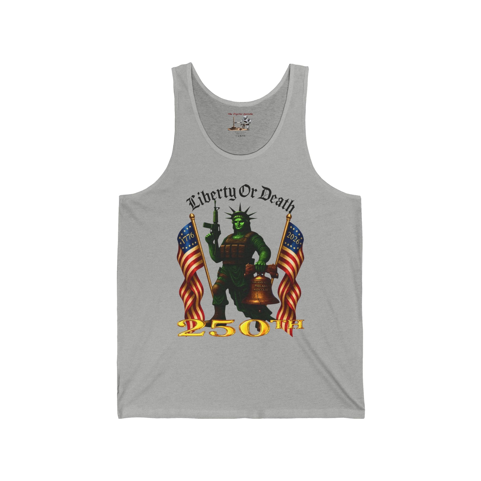 Liberty or Death Tank Top — American Flag Statue of Liberty Design