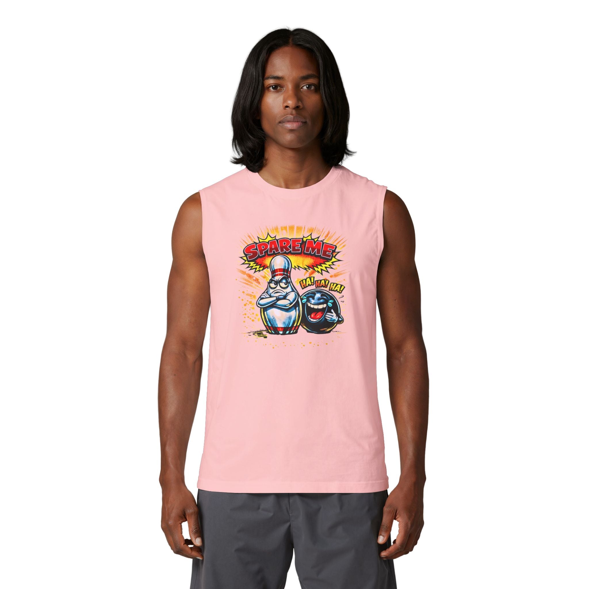 Muscle Tank — Retro Bowling 'Spare Me' Graphic Tank Top