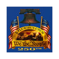 "We the People" with Liberty Bell & Flags Square Sticker