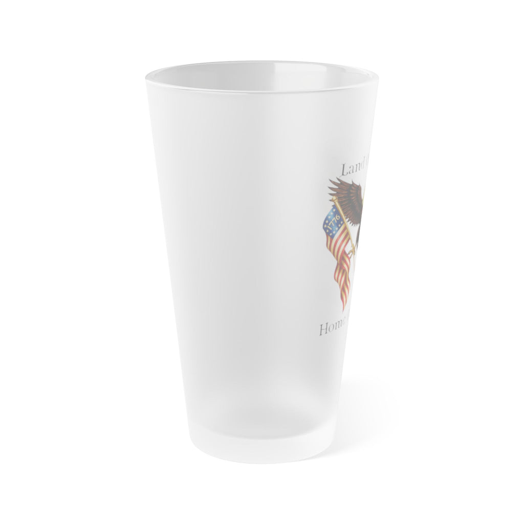 Land Of The Free Frosted Pint Glass – 16oz