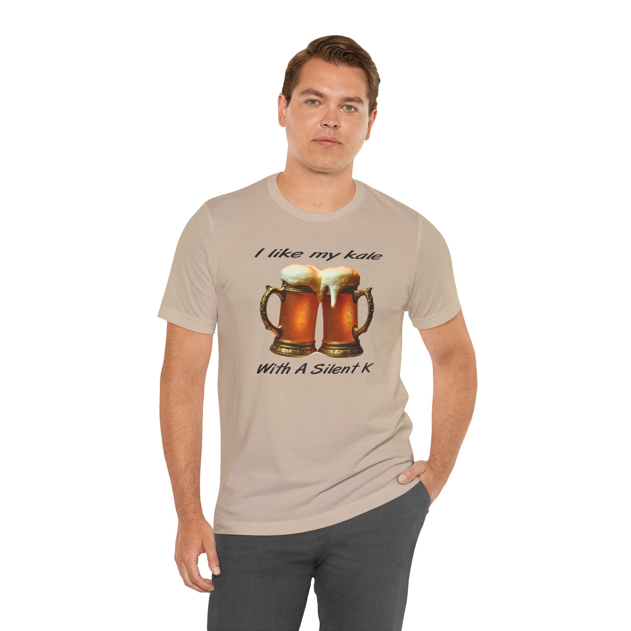 “I Like My Kale With A Silent K” Funny Beer Graphic Tee