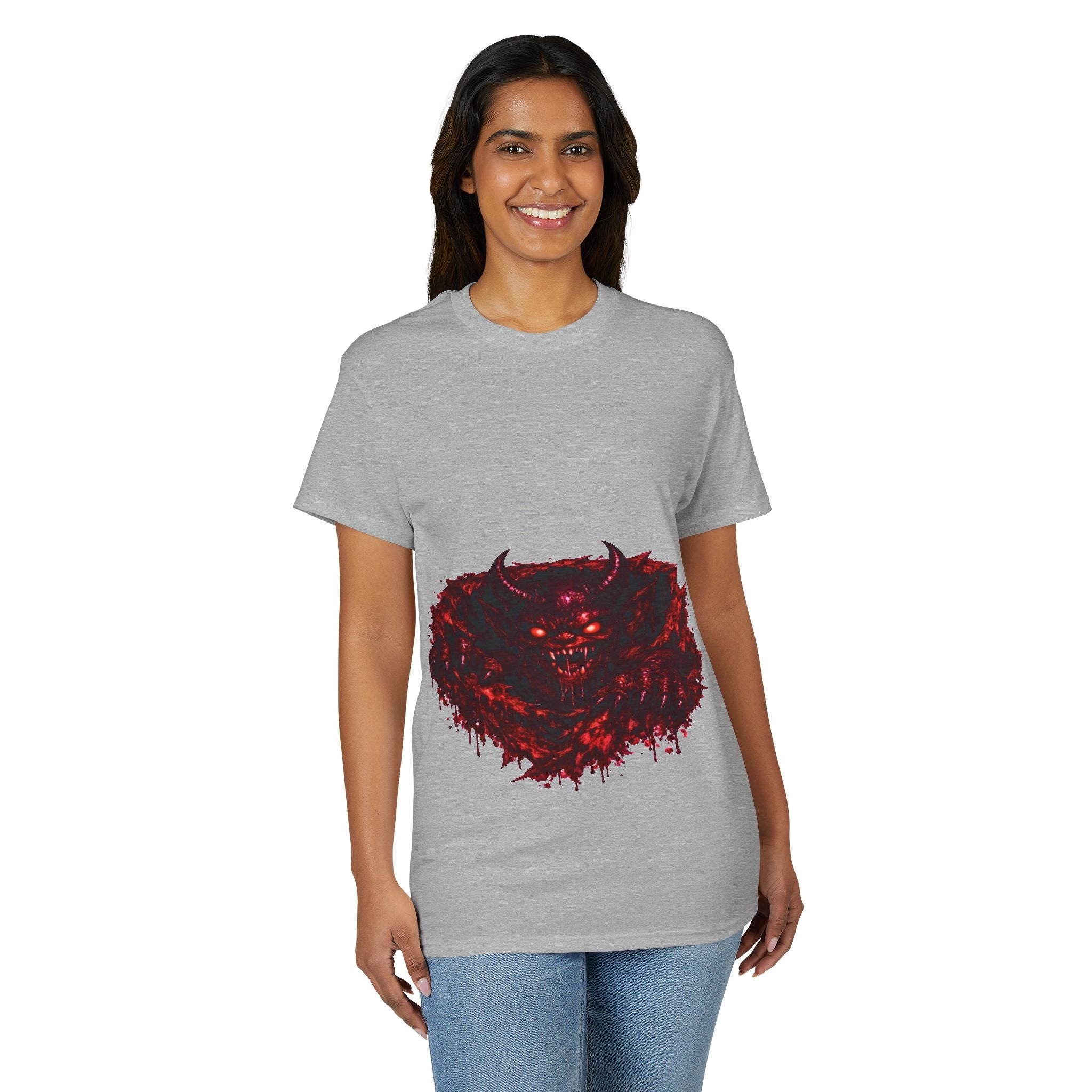 Demonic Red Monster T-Shirt — Gothic Horror Graphic Tee