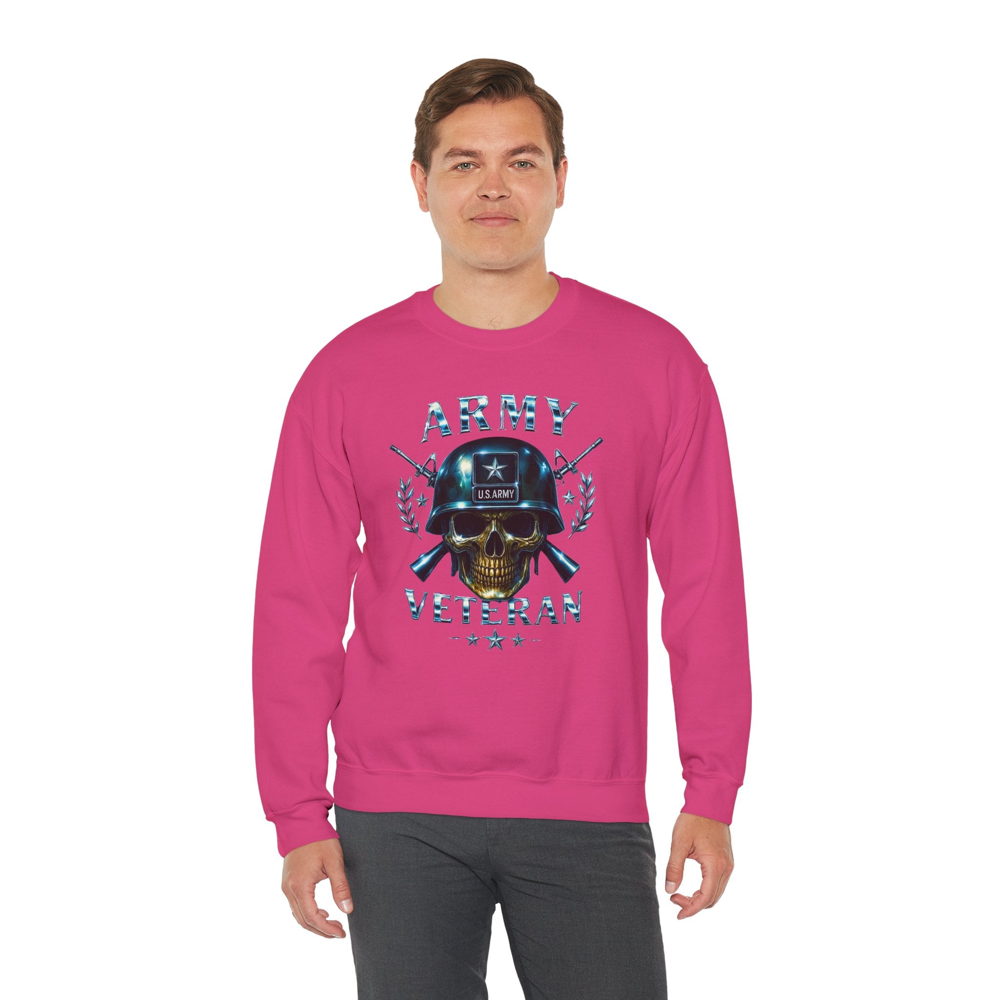Army Veteran Skull Crewneck Sweatshirt