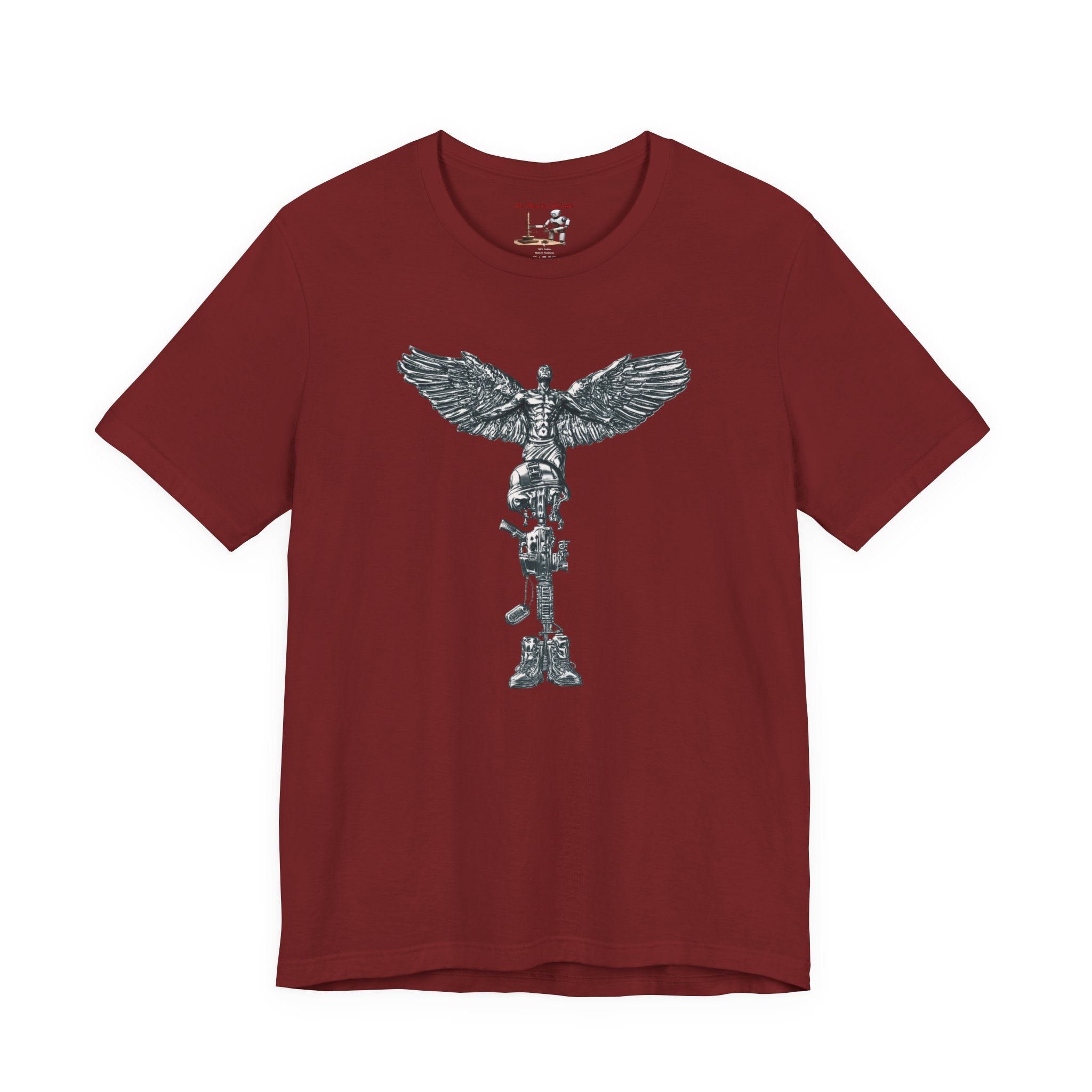 Army Veteran T-Shirt — Skull Helmet & Wings Military Tribute Tee