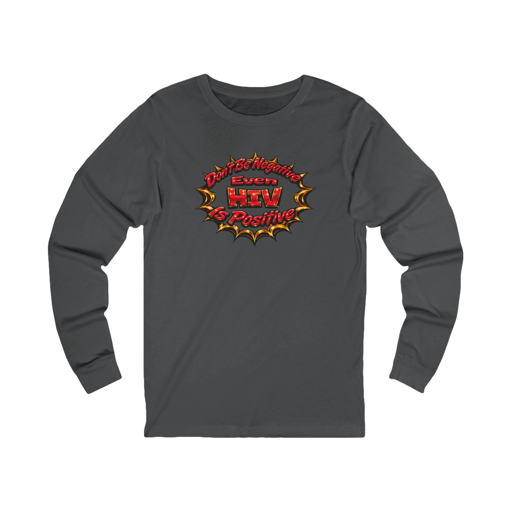 Retro Comic “HIV Positive” Graphic Long Sleeve Tee