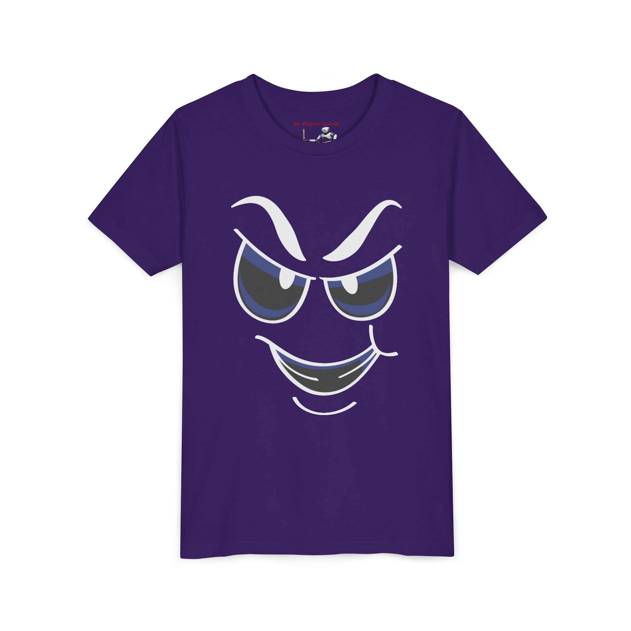 Mischievous Grin Face Graphic Kids Shirt