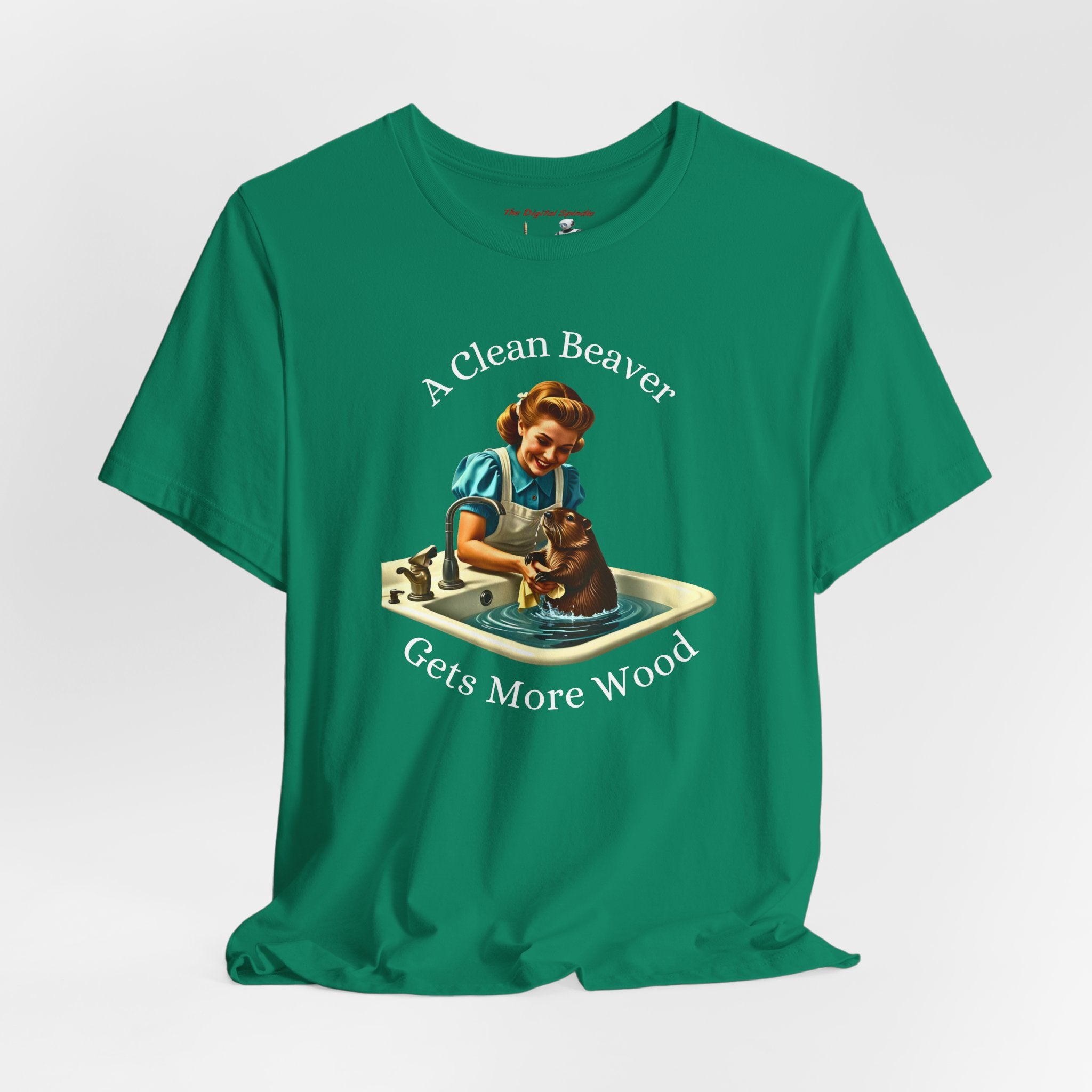 A Clean Beaver Gets More Wood Tee - Retro Vintage Humor T-Shirt