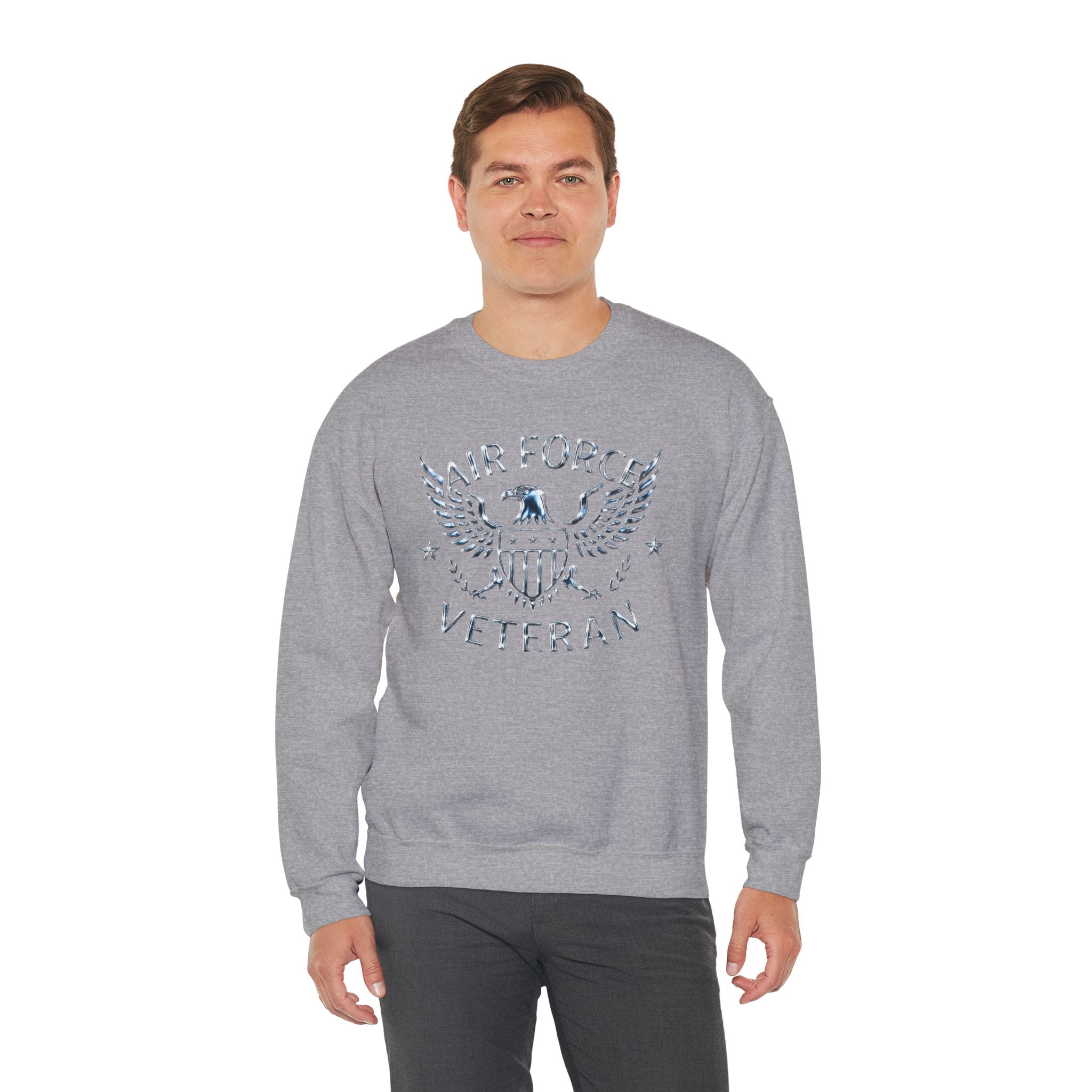Air Force Veteran Crewneck Sweatshirt – Distressed Eagle Military Tribute