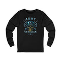 Army Veteran Skull Helmet Long Sleeve Tee — Military Tribute Shirt