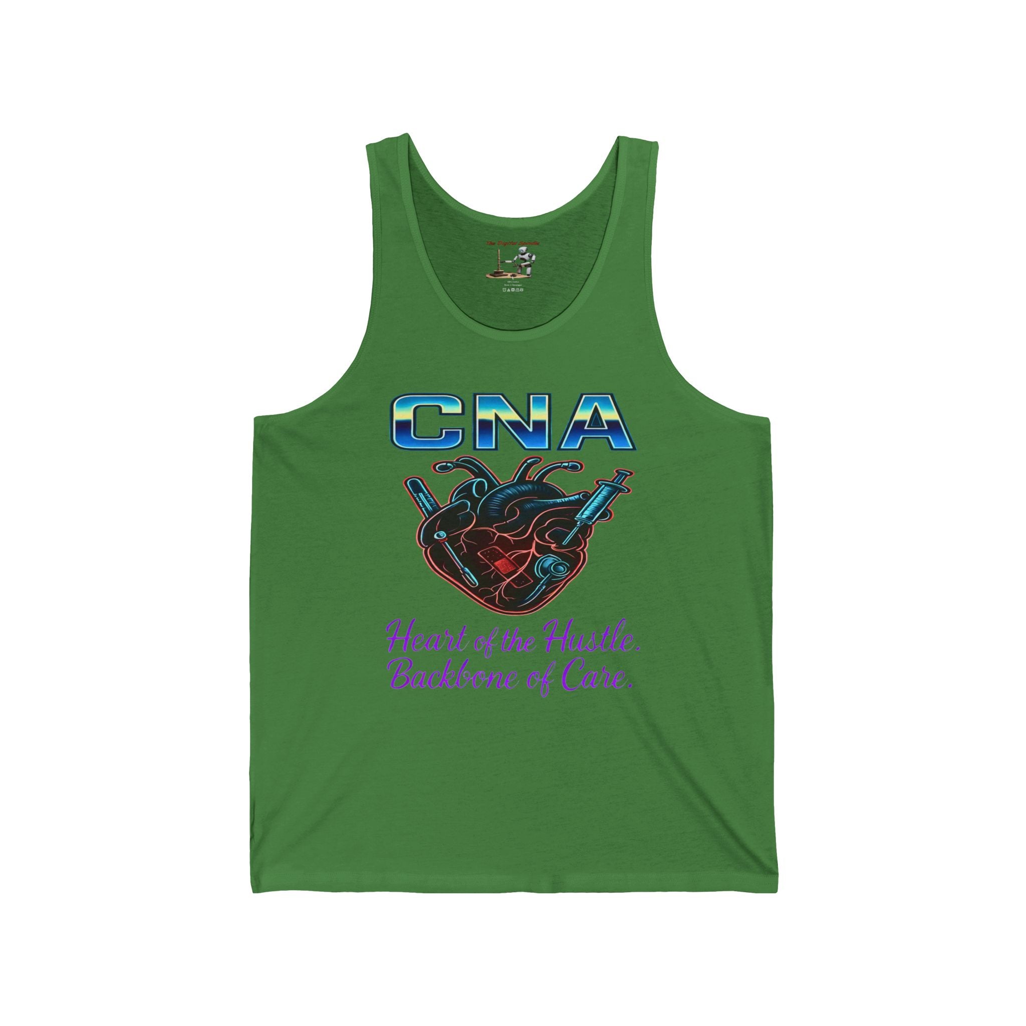 CNA Tank Top – "Heart of the Hustle, Backbone of Care" Graphic