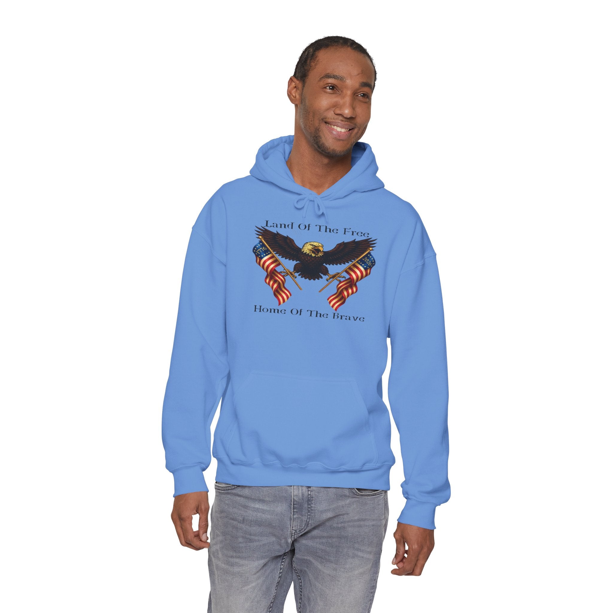 Land of the Free Hoodie – "Land of the Free, Home of the Brave" Patriotic Sweatshirt