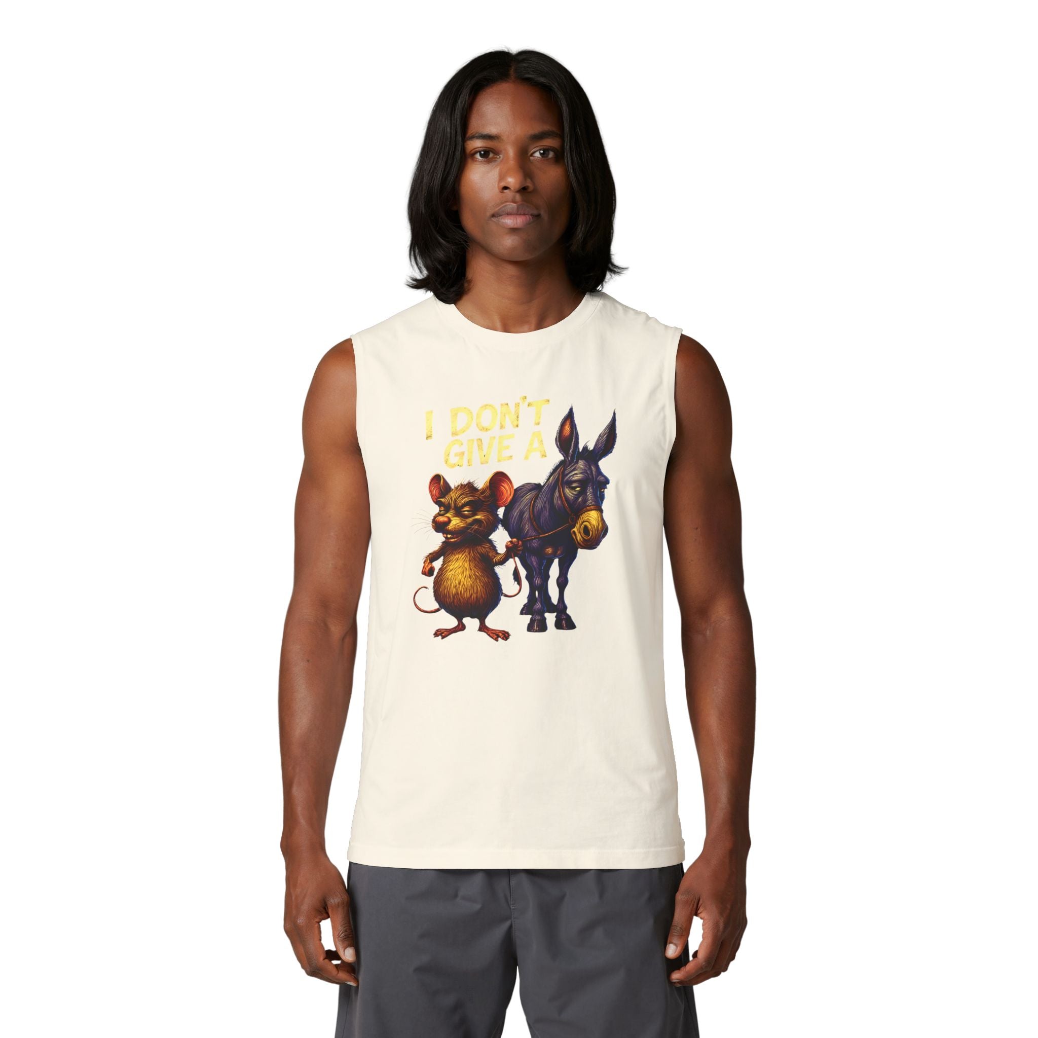 Muscle Tank — 'I Don't Give A' Rat & Donkey Vintage Graphic
