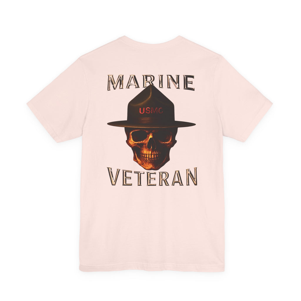 Marine Veteran T-Shirt — USMC Skull Drill Instructor Design