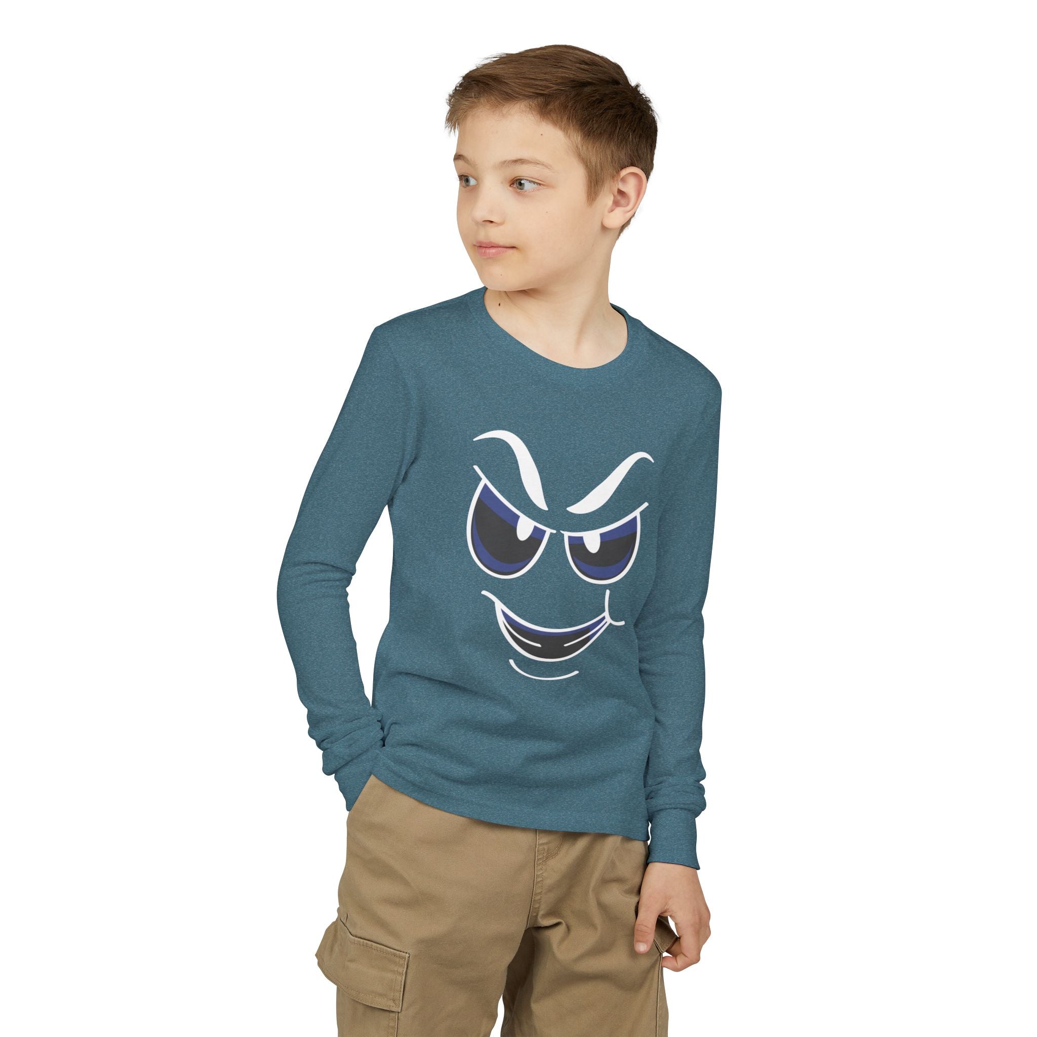 Mischievous Grinning Face Graphic Tee