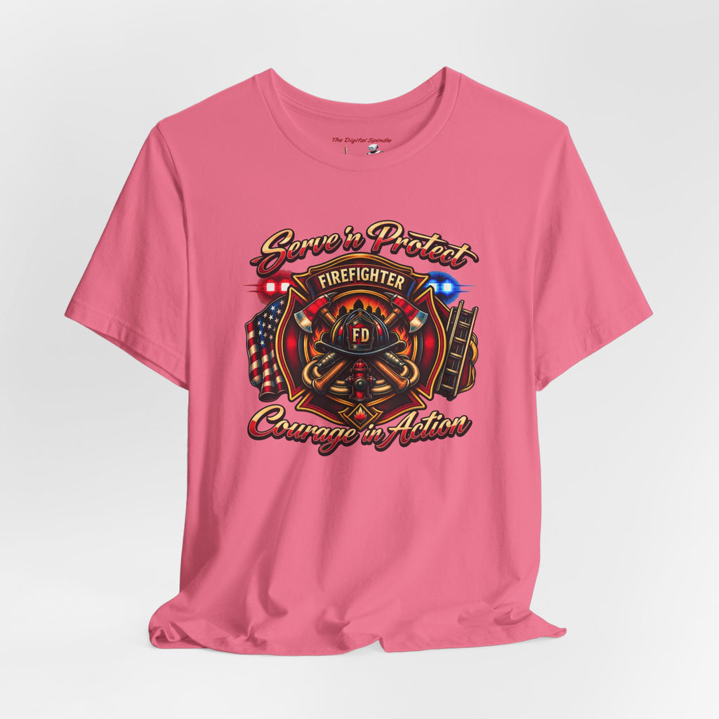 Firefighter “Service & Protect, Courage in Action” Graphic Tee