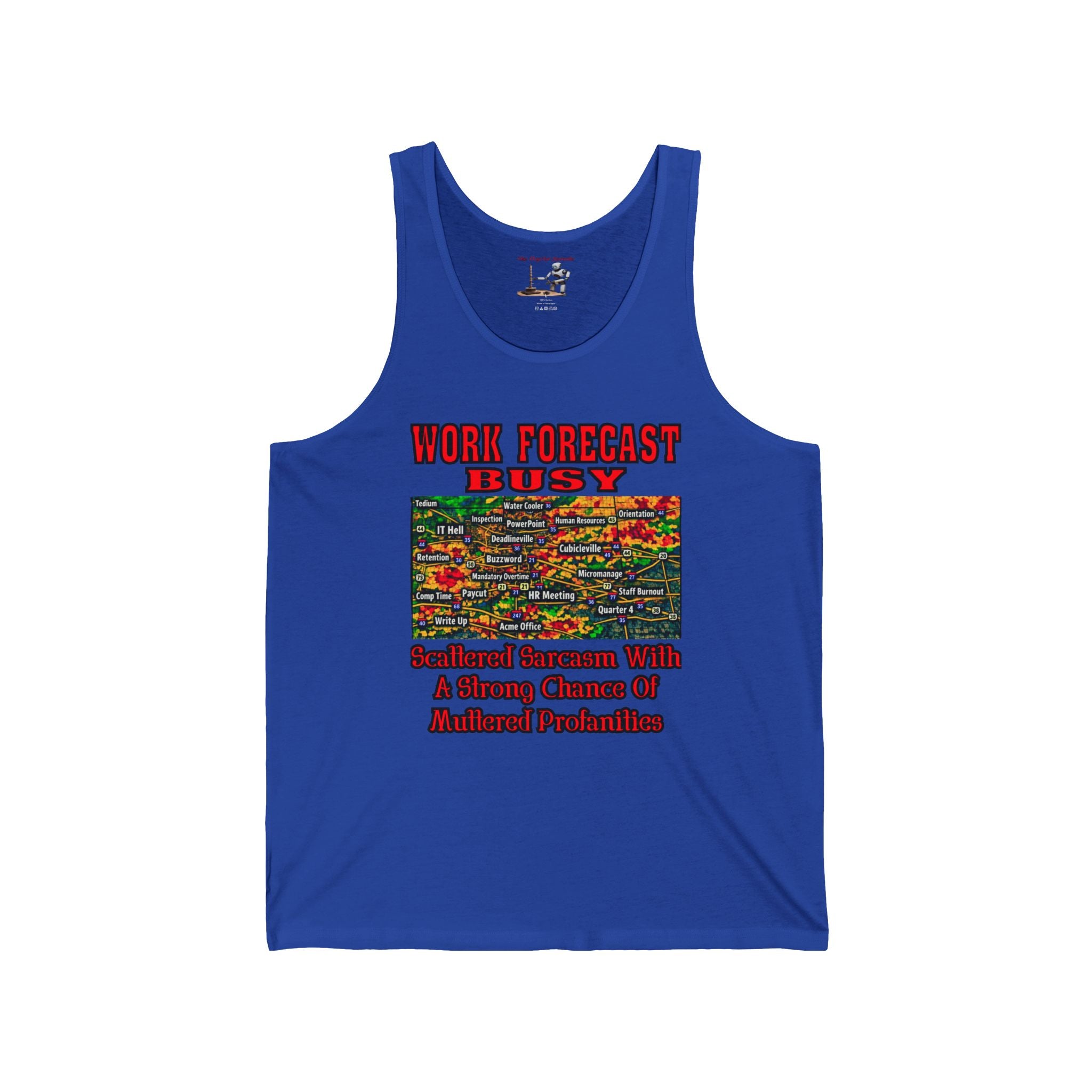 Work Forecast Busy Tank Top – Funny Weather Radar Graphic & ‘Work Forecast: Busy’ Text