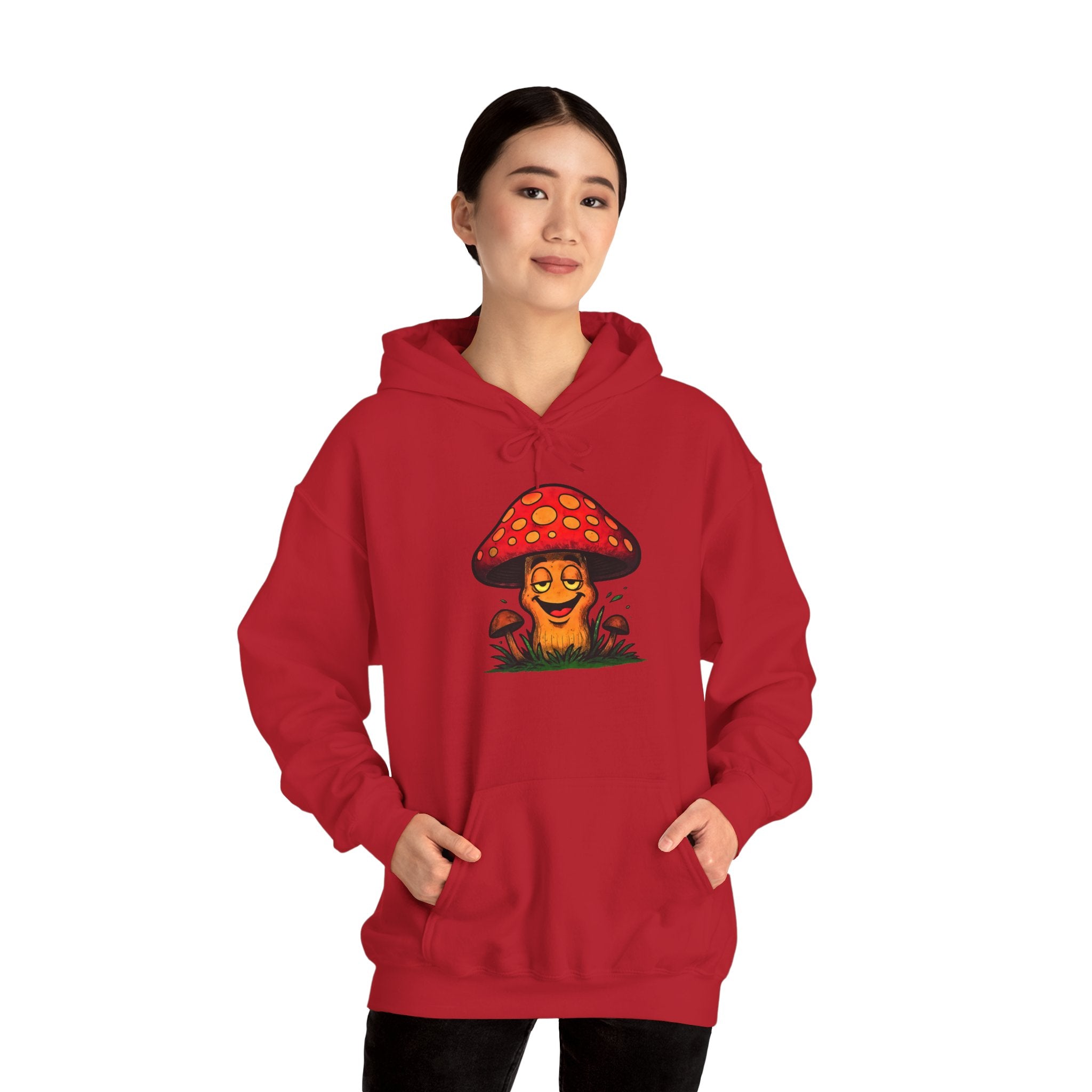 Mushroom Smile Hoodie — Cute Psychedelic Toadstool Graphic Sweatshirt