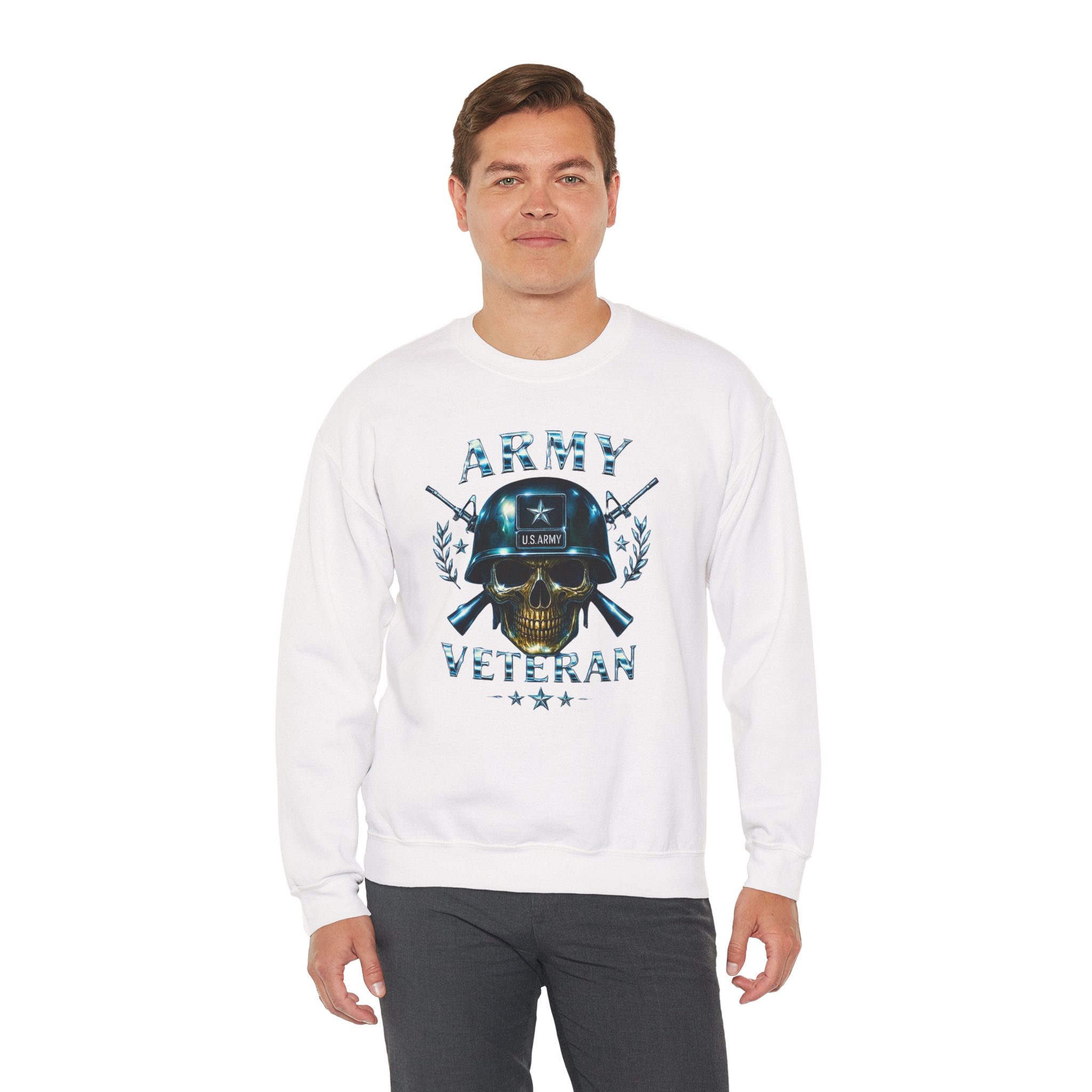 Army Veteran Skull Crewneck Sweatshirt