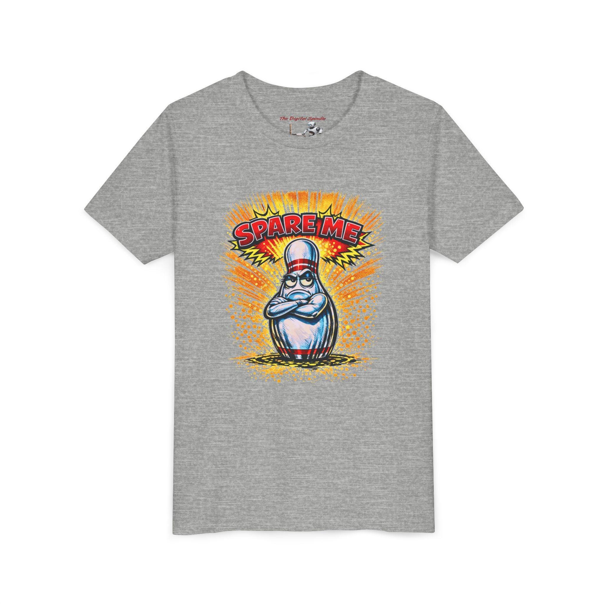 'Spare Me' Cartoon Bowling Pin Graphic Shirt