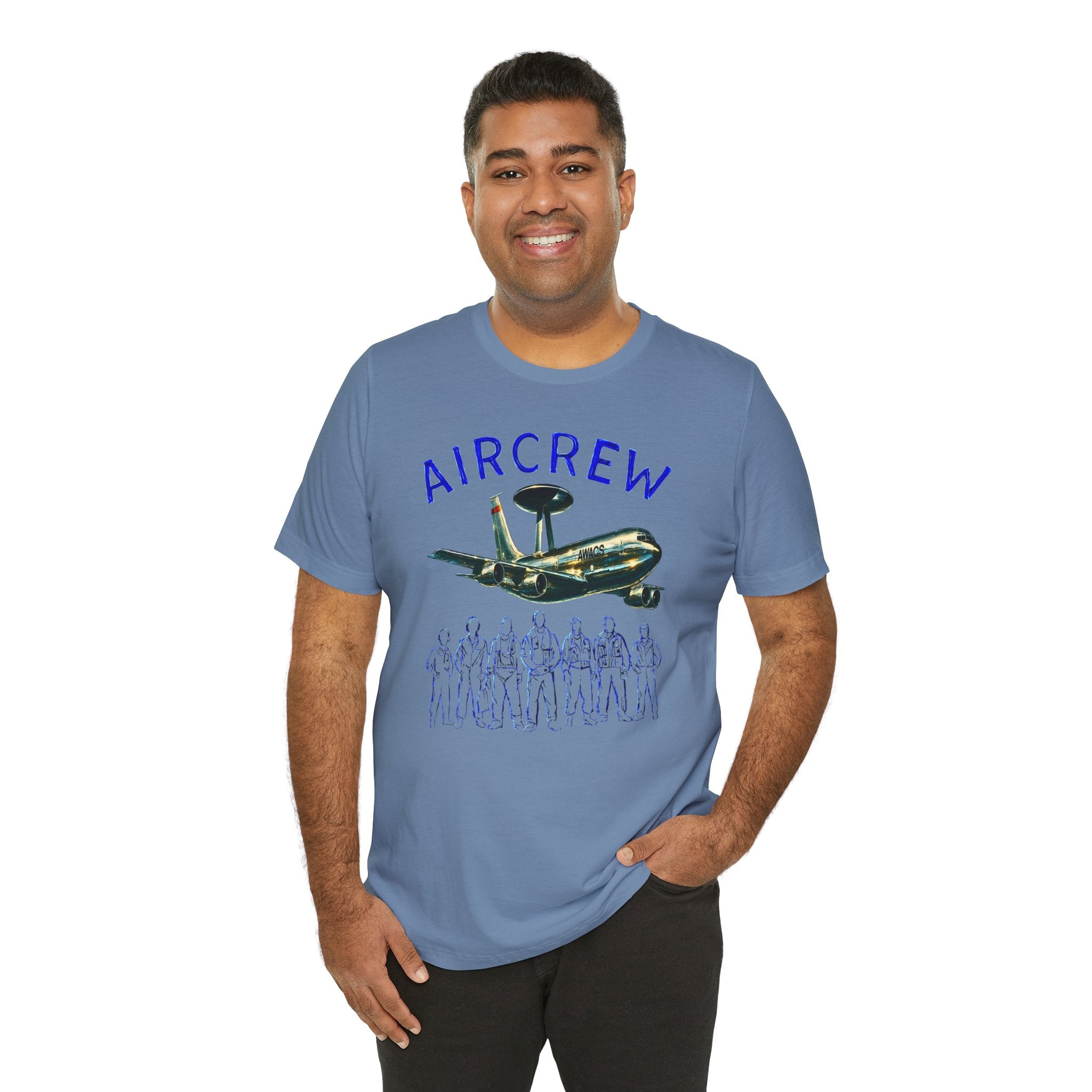 Aircrew T-Shirt — Military AWACS Plane & Crew Graphic Tee