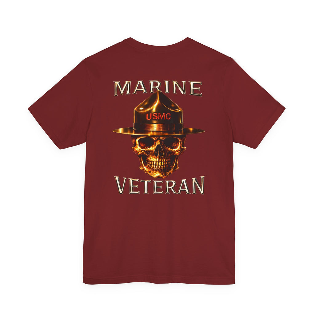 Marine Veteran T‑Shirt — USMC Skull Drill Instructor Graphic Tee