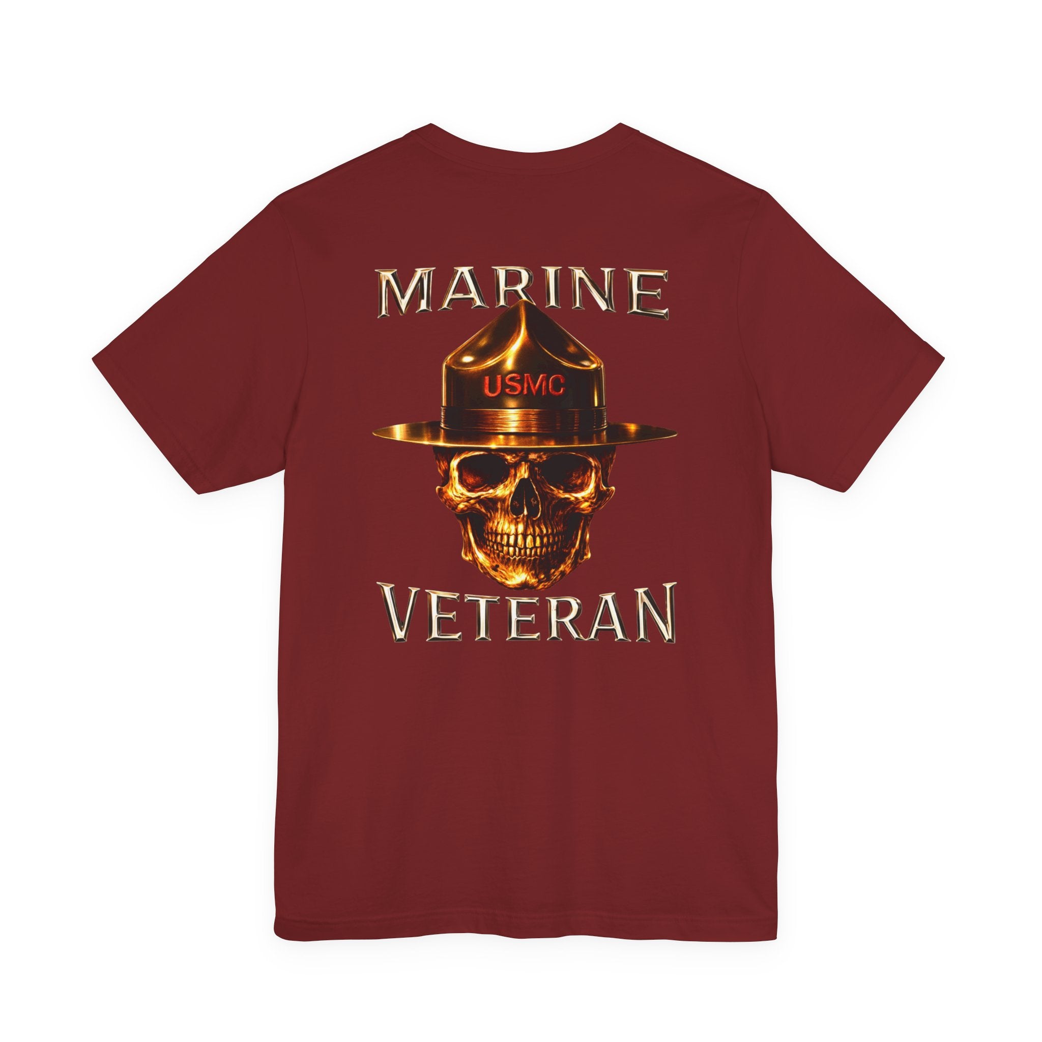 Marine Veteran T‑Shirt — USMC Skull Drill Instructor Graphic Tee