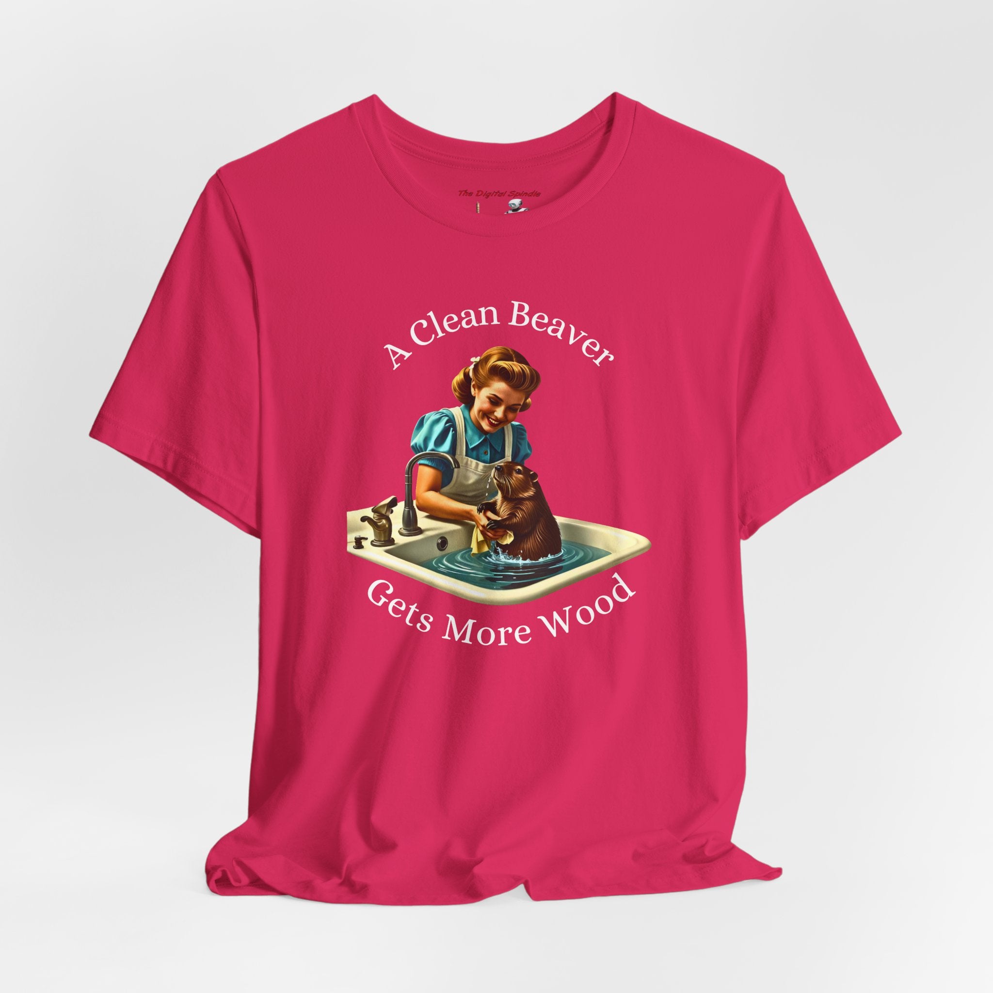 A Clean Beaver Gets More Wood Tee - Retro Vintage Humor T-Shirt