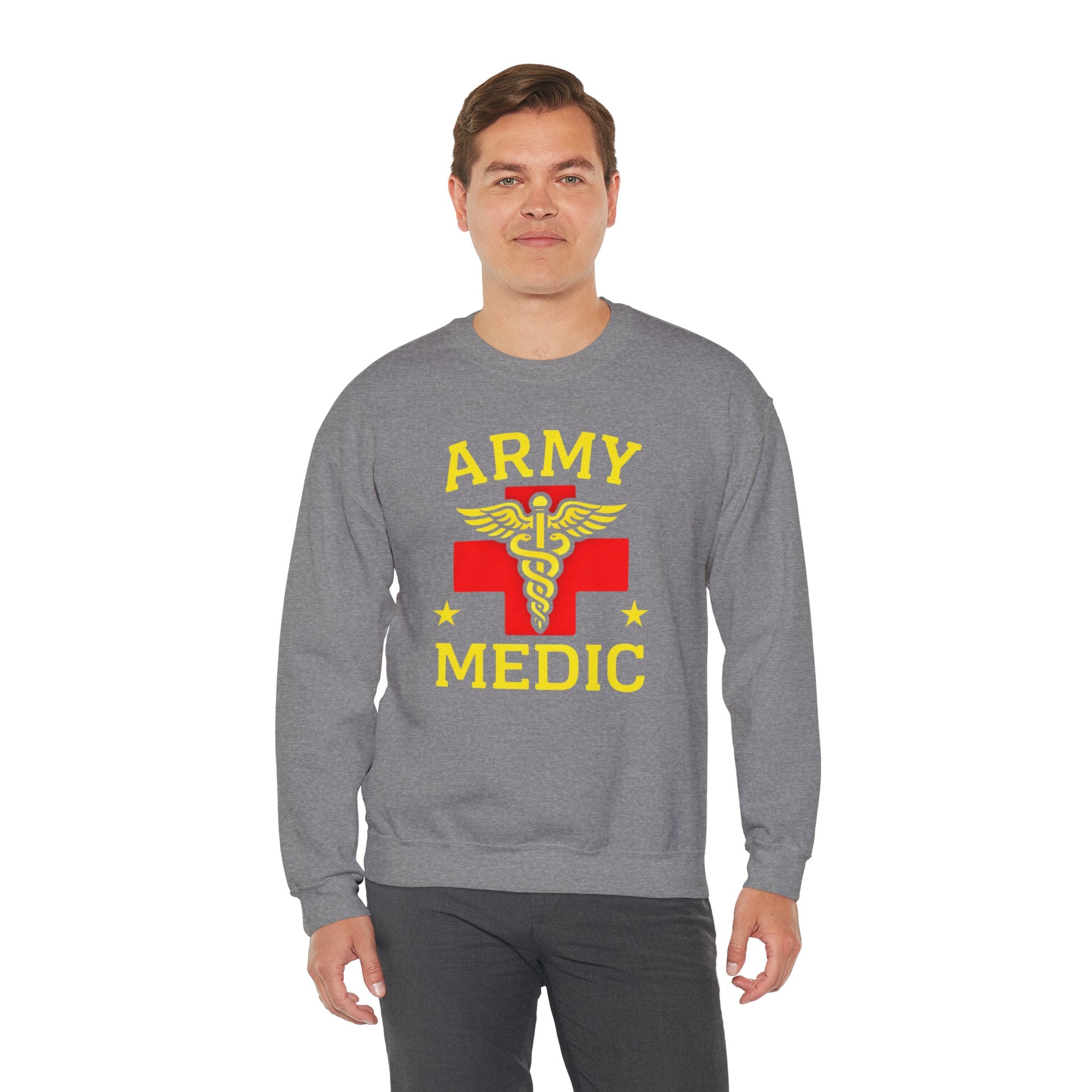 Army Medic Crewneck Sweatshirt — Military Medical Caduceus Design