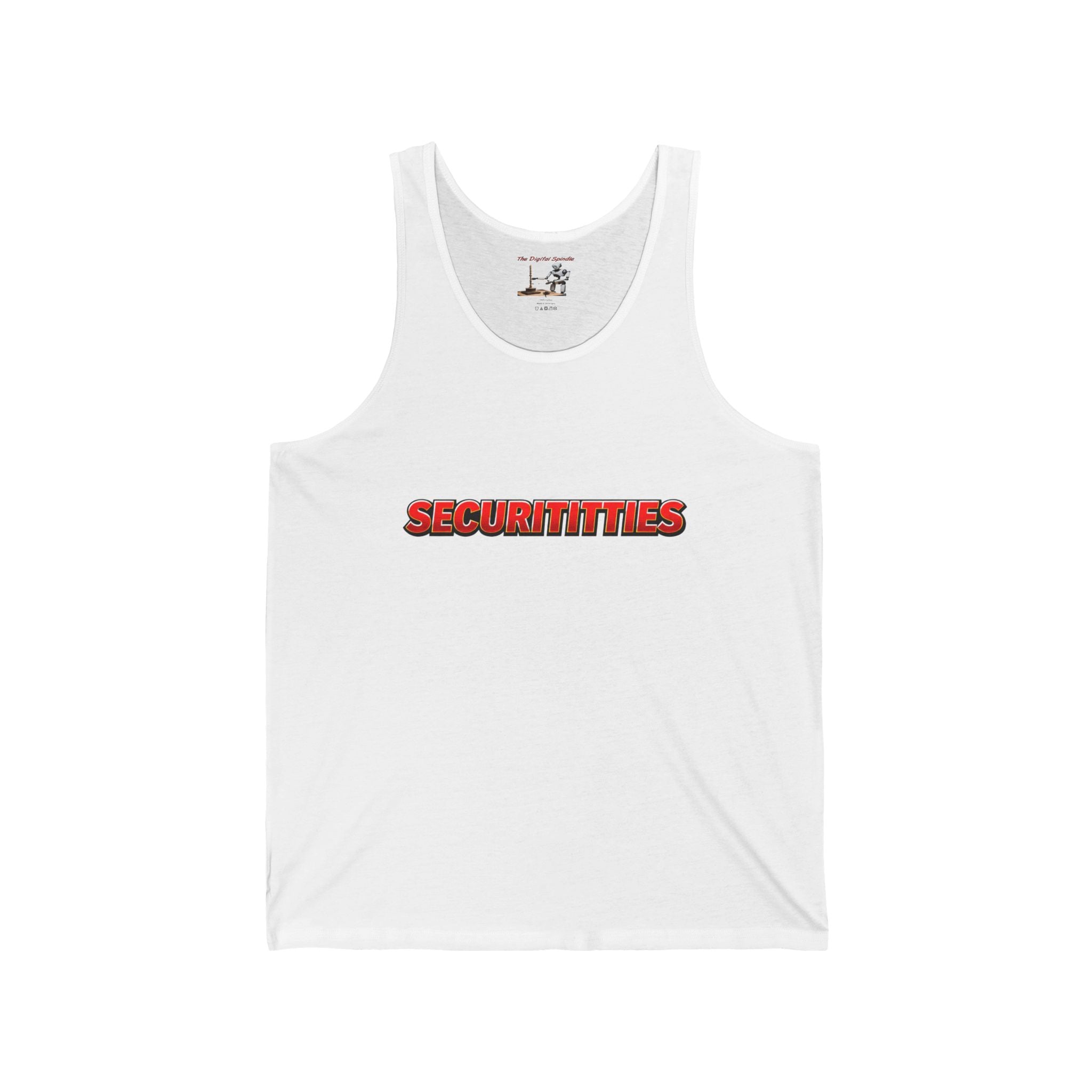 Securitititties Tank Top — Funny Bold Logo Graphic Tank for Party & Pride