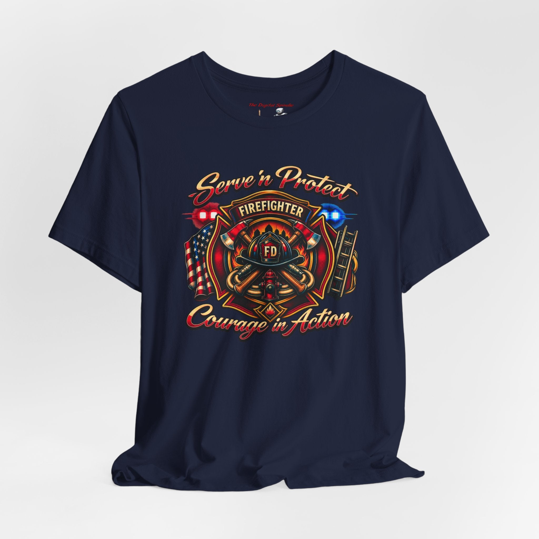 Firefighter T-Shirt — Serve n' Protect Courage in Action Tee