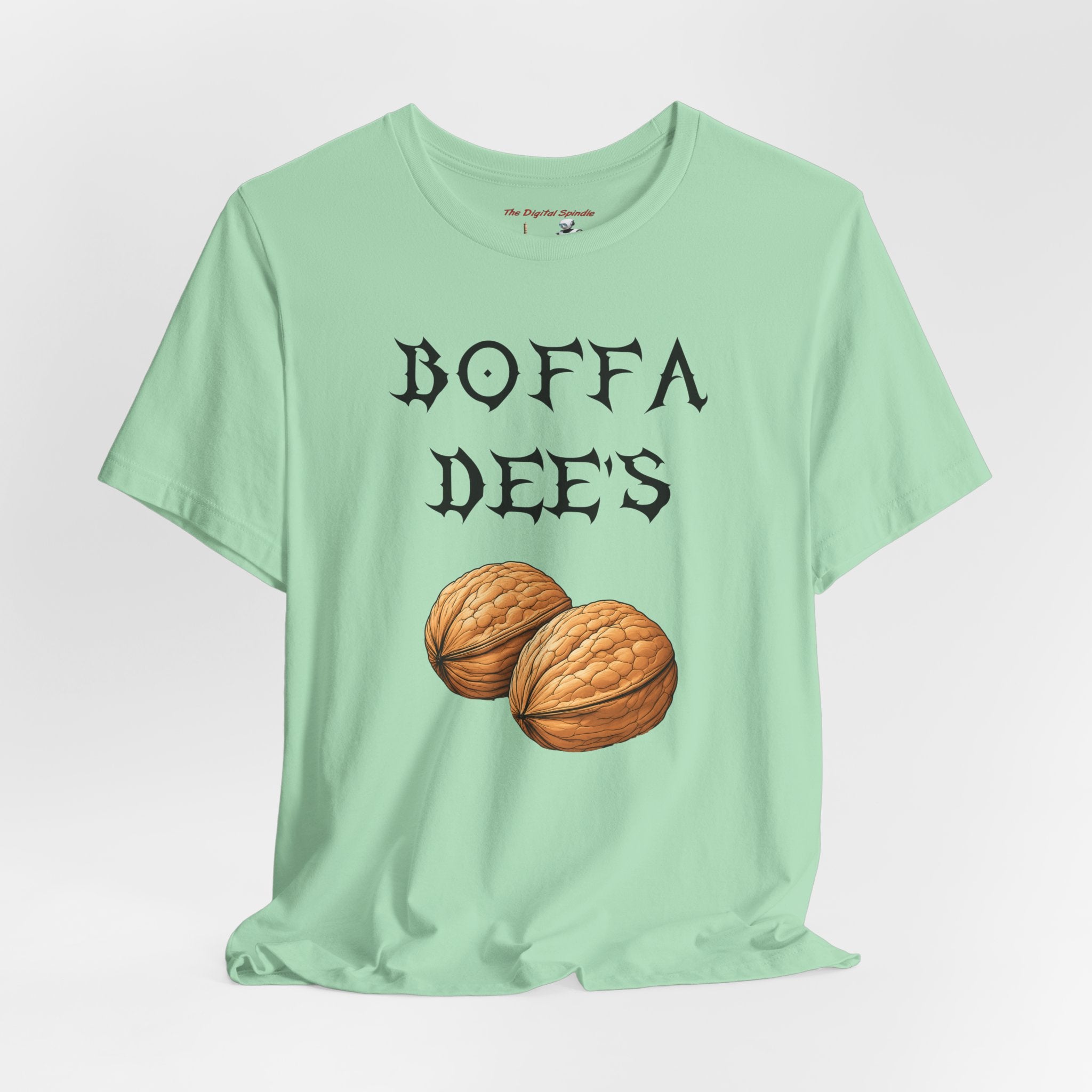 Boffa Dees Walnut Graphic Tee — Vintage Gothic Text Nut Illustration T-Shirt