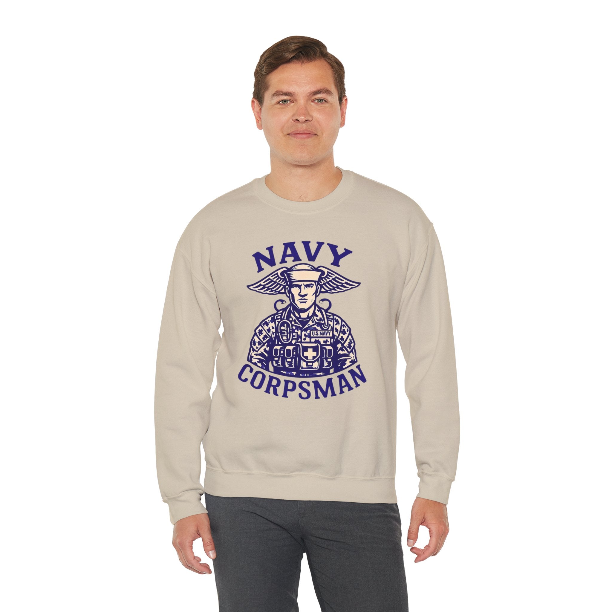 Navy Corpsman Crewneck Sweatshirt — Military Medic Graphic Pullover