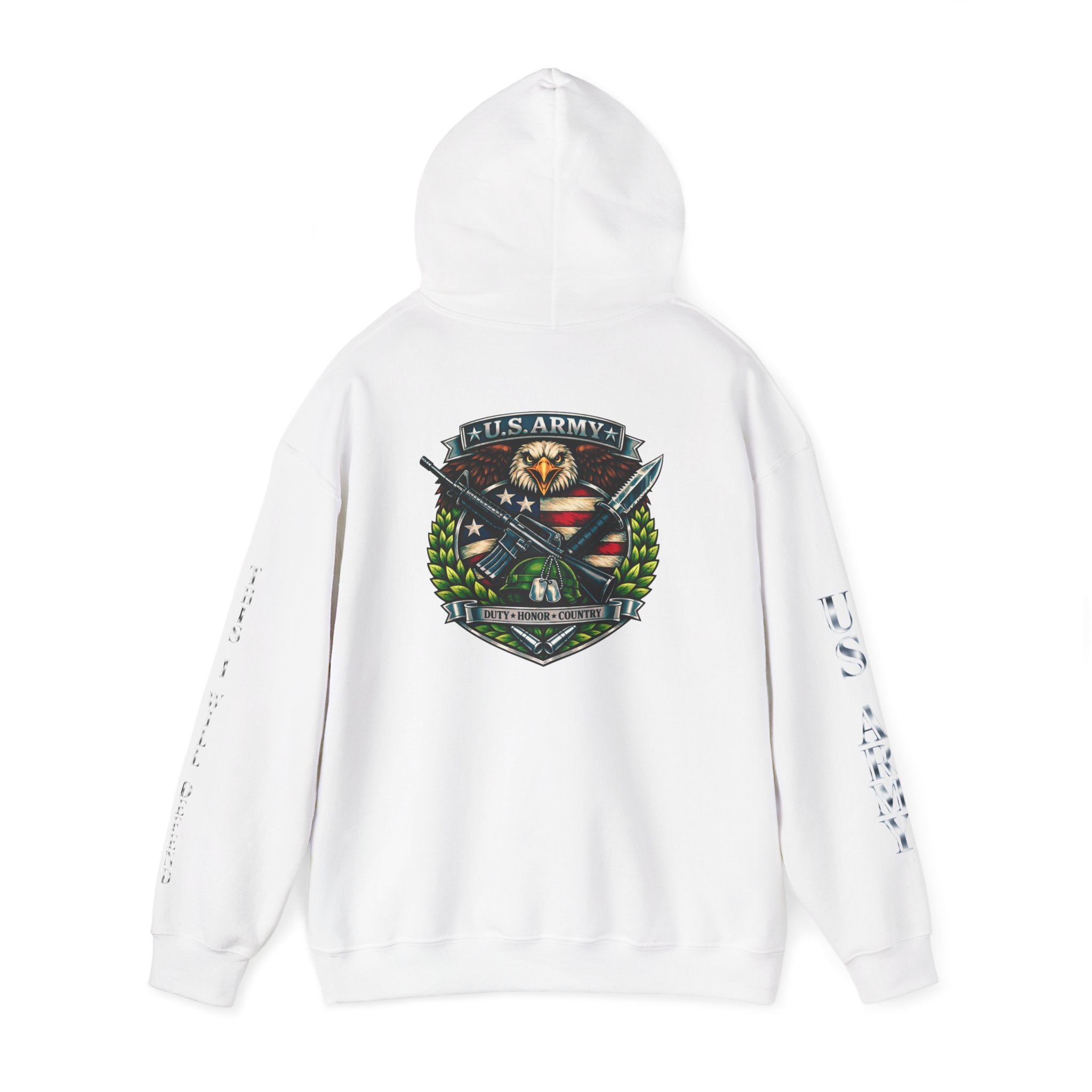 US Army Veteran Crest Hoodie — Military Emblem Sweatshirt