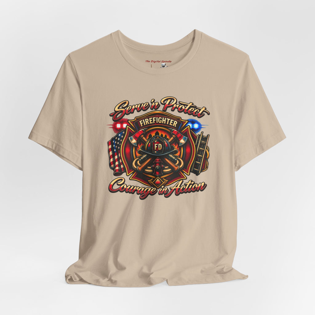 Firefighter “Service & Protect, Courage in Action” Graphic Tee