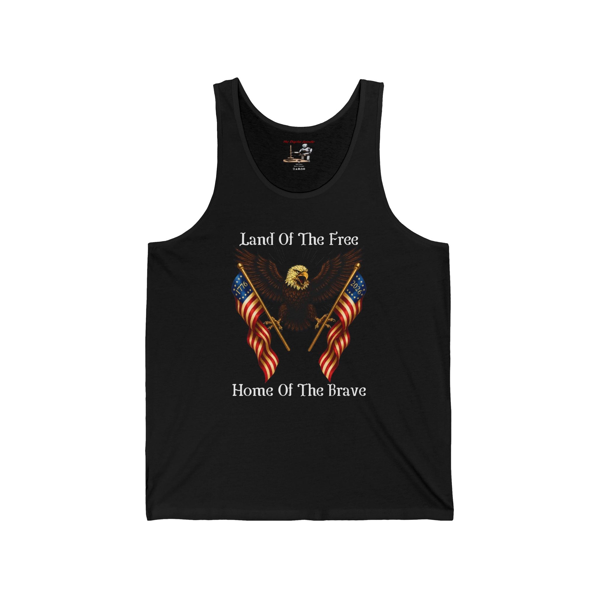 Land Of The Free Tank Top — "Land Of The Free, Home Of The Brave" Eagle & Flags