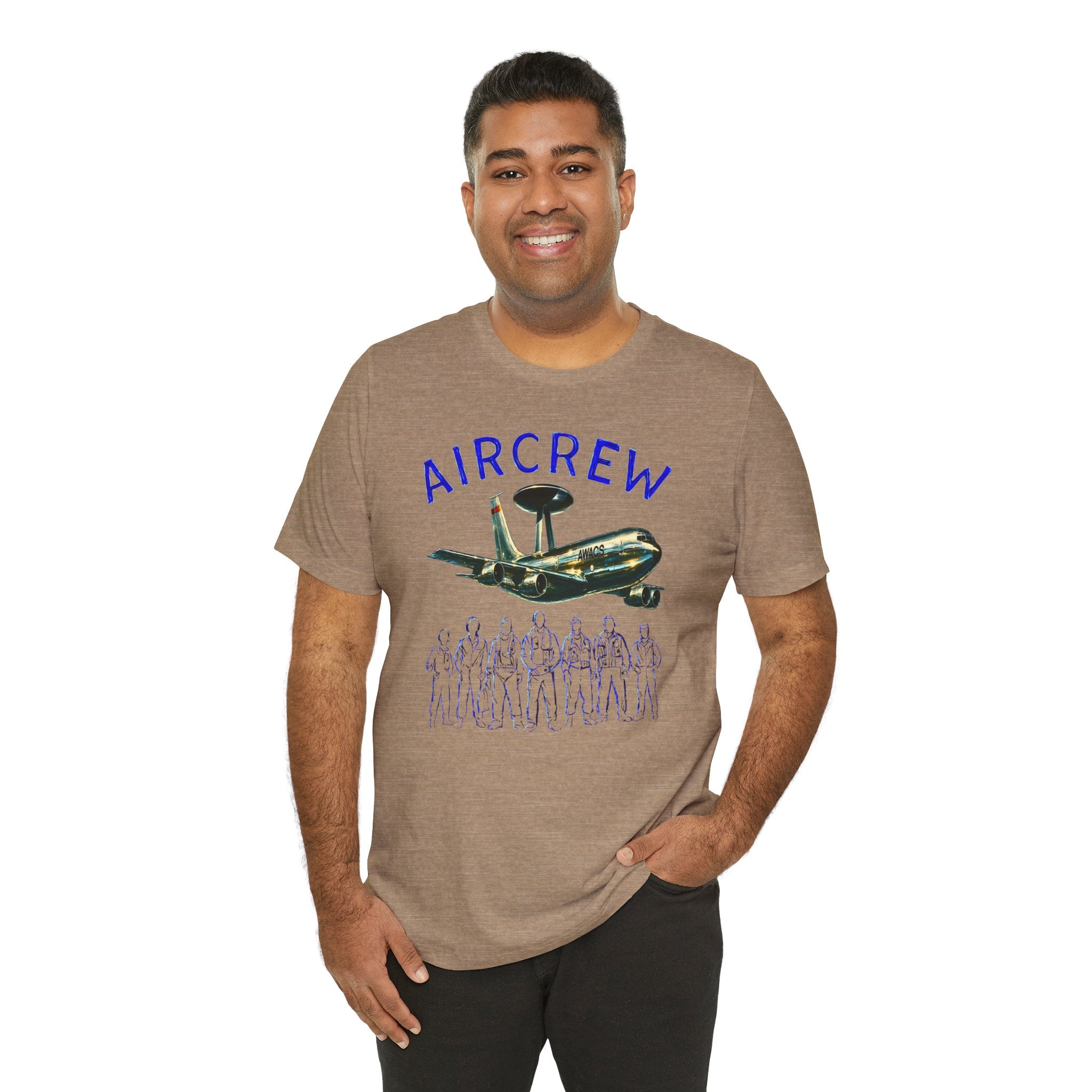 Aircrew T-Shirt — Military AWACS Plane & Crew Graphic Tee