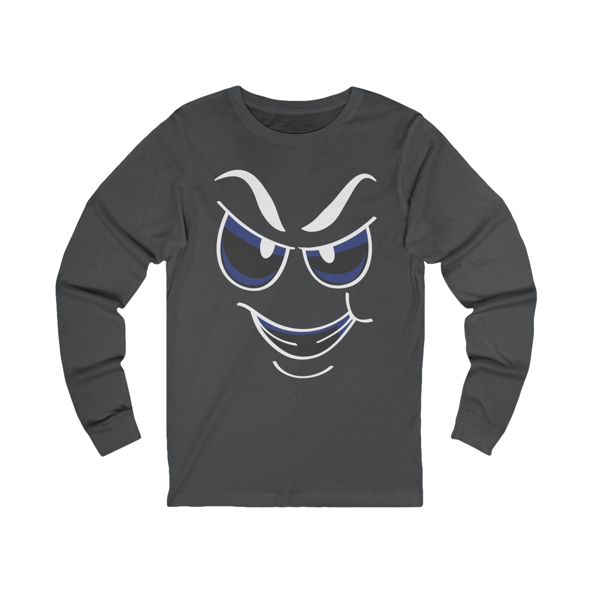 Mischievous Smirking Face Long Sleeve Tee