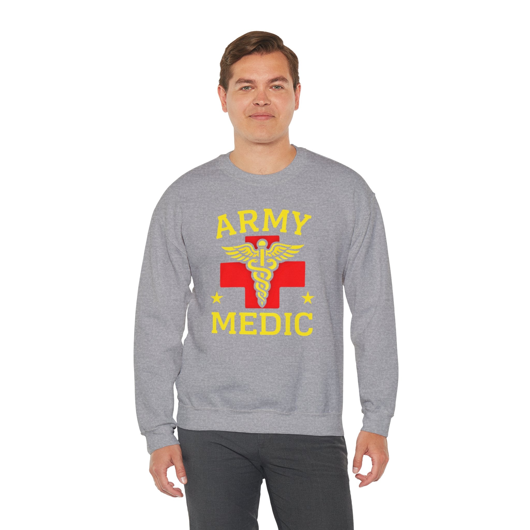 Army Medic Crewneck Sweatshirt — Military Medical Caduceus Design