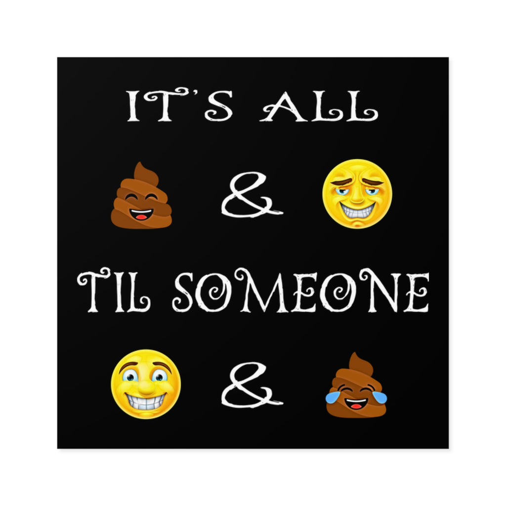 2" × 2" Funny Emoji Phrase Square Sticker