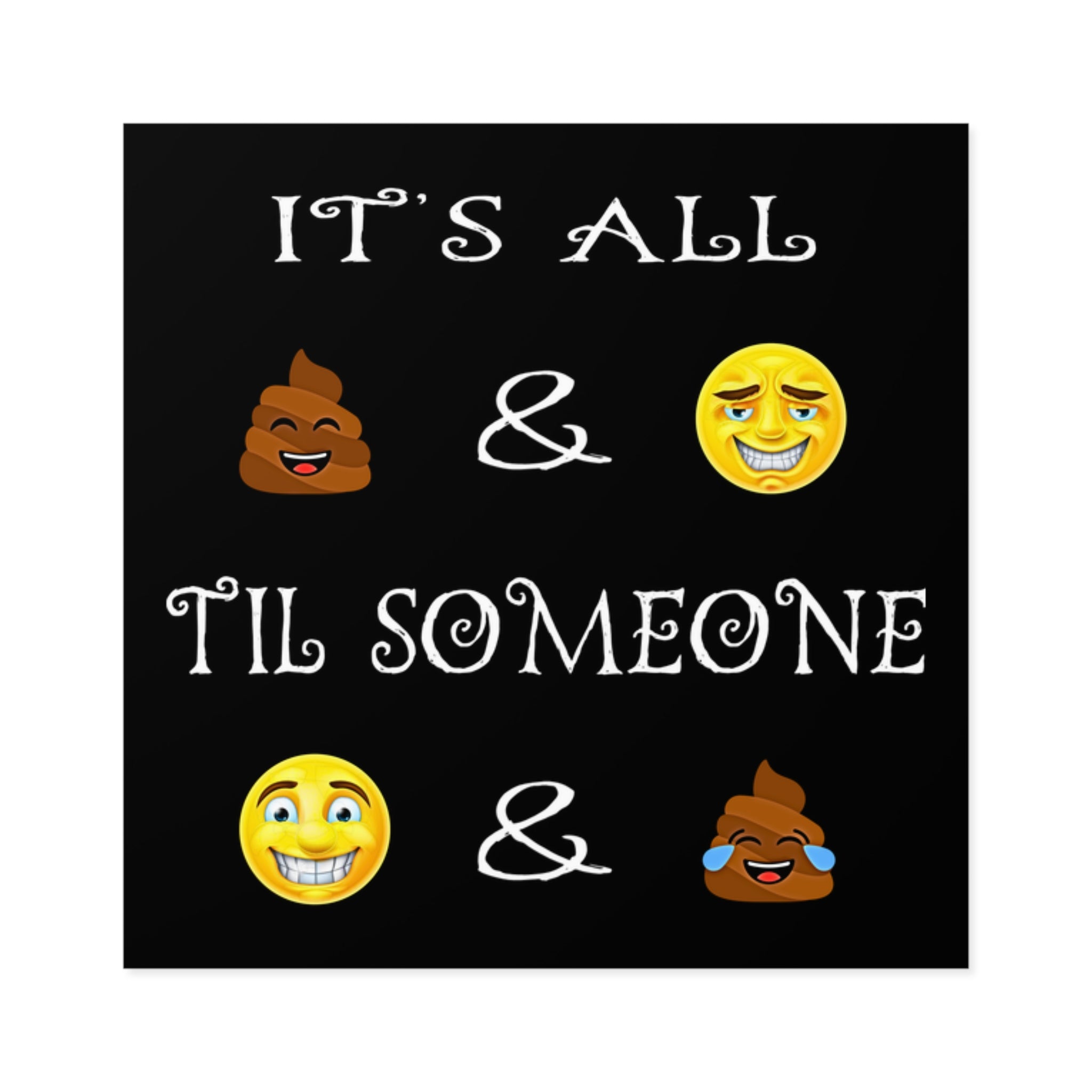 2" × 2" Funny Emoji Phrase Square Sticker