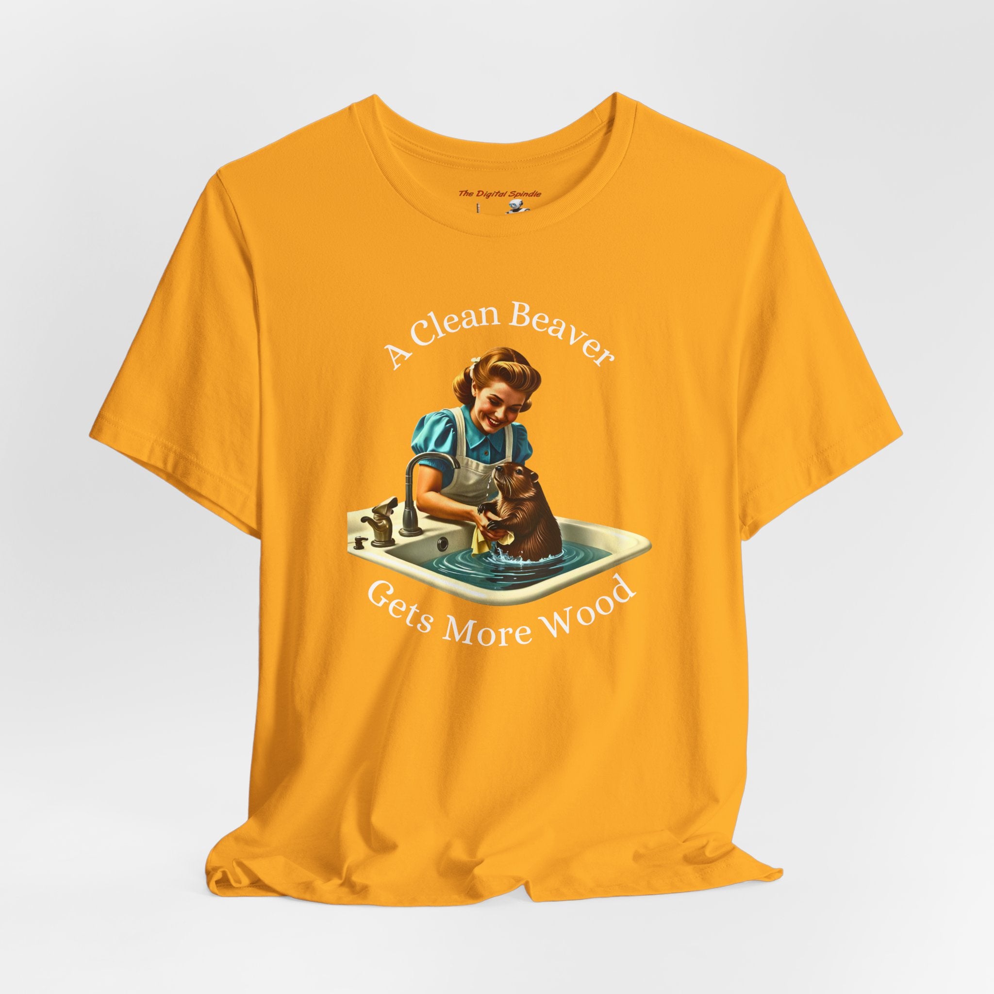 A Clean Beaver Gets More Wood Tee - Retro Vintage Humor T-Shirt