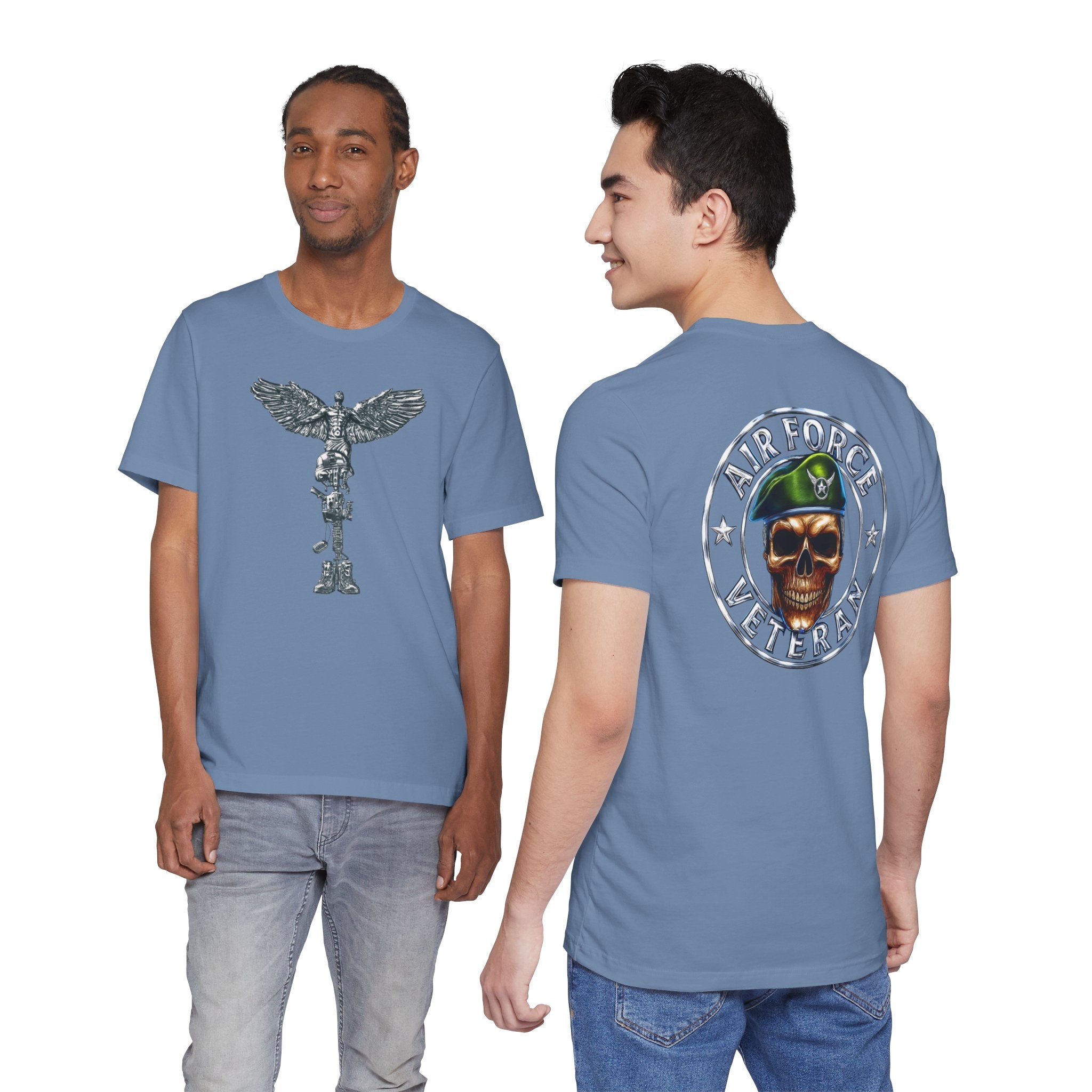 Air Force Veteran Skull Tee – Military Tribute Short Sleeve Shirt