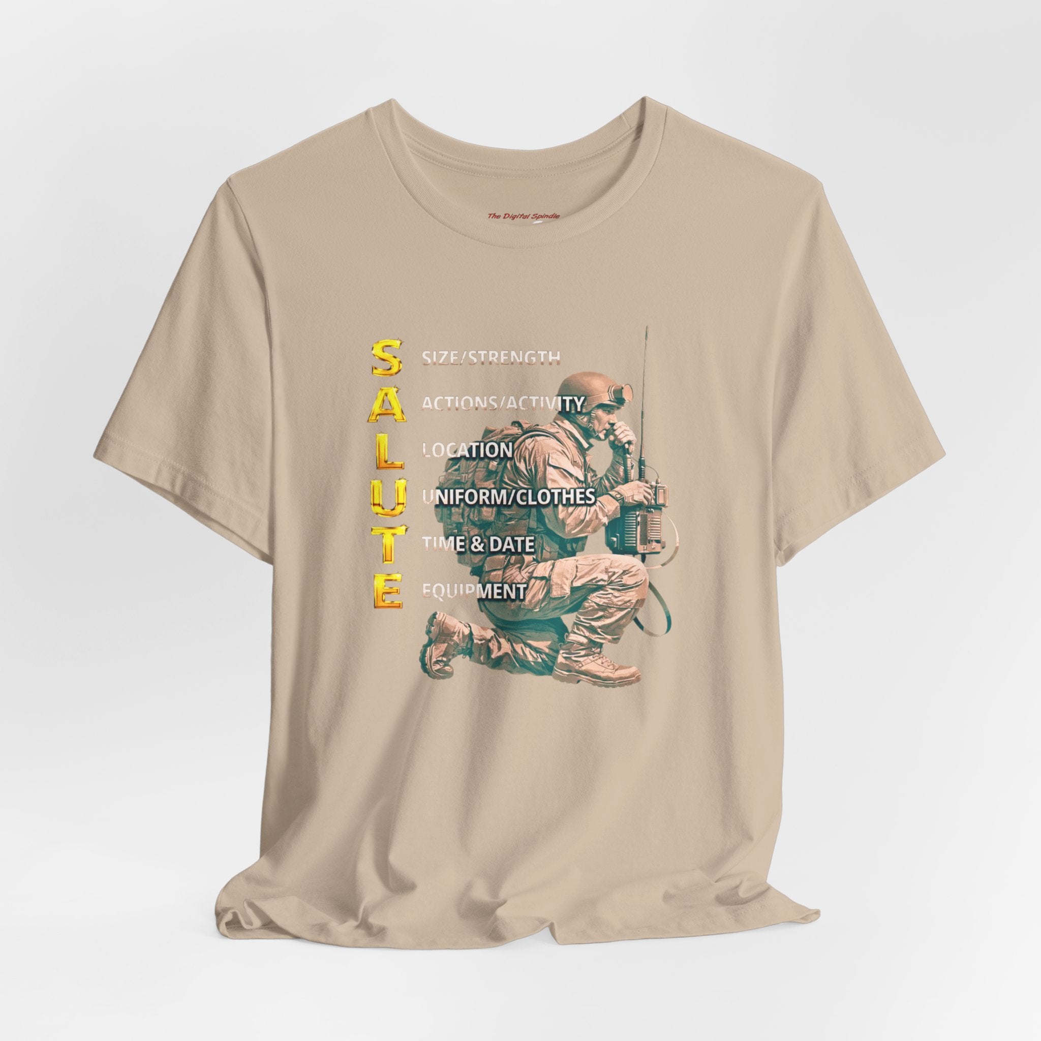 Salute Tactical Tee — Kneeling Soldier Graphic Military Tribute Shirt