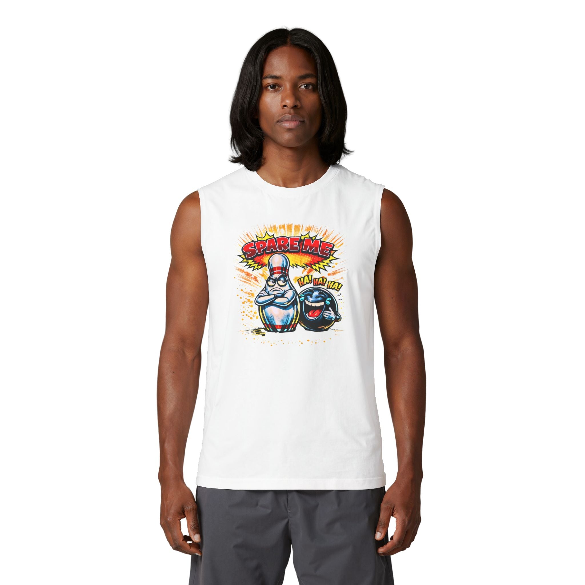 Muscle Tank — Retro Bowling 'Spare Me' Graphic Tank Top