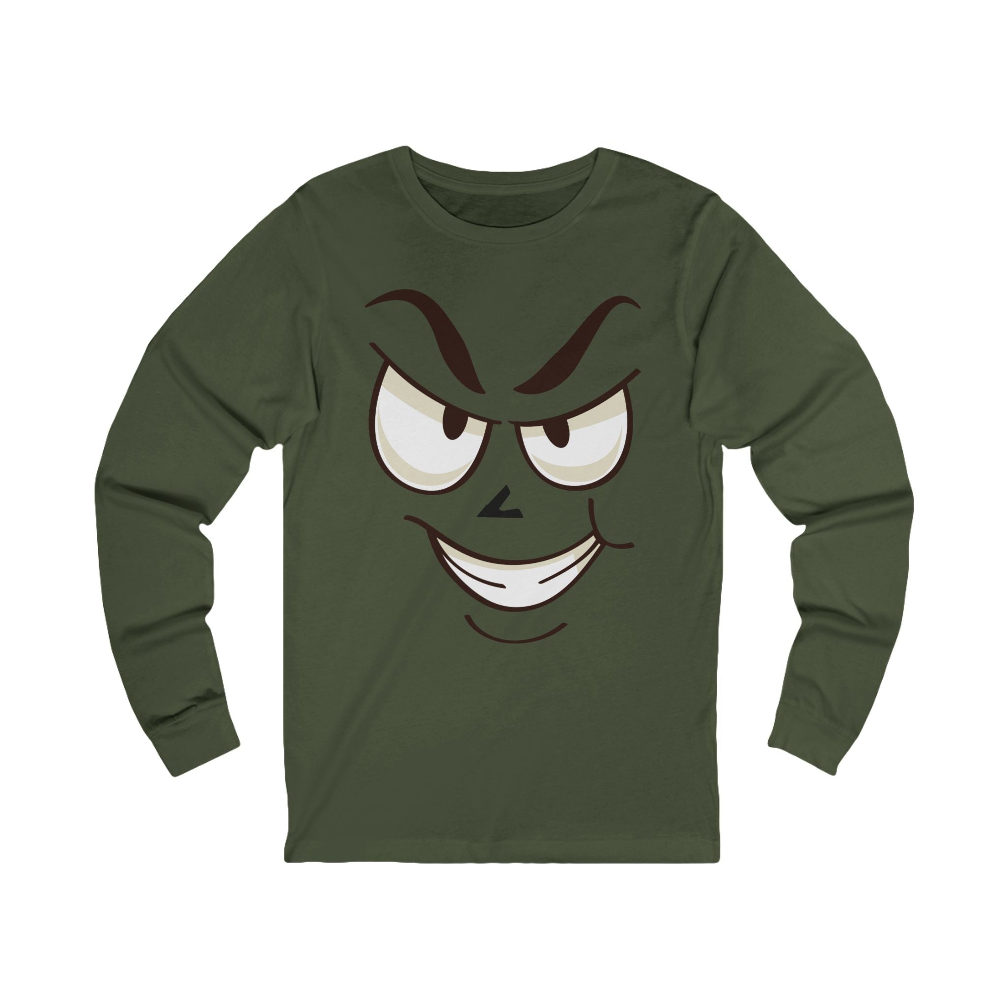 Mischievous Smirking Face Long Sleeve Tee