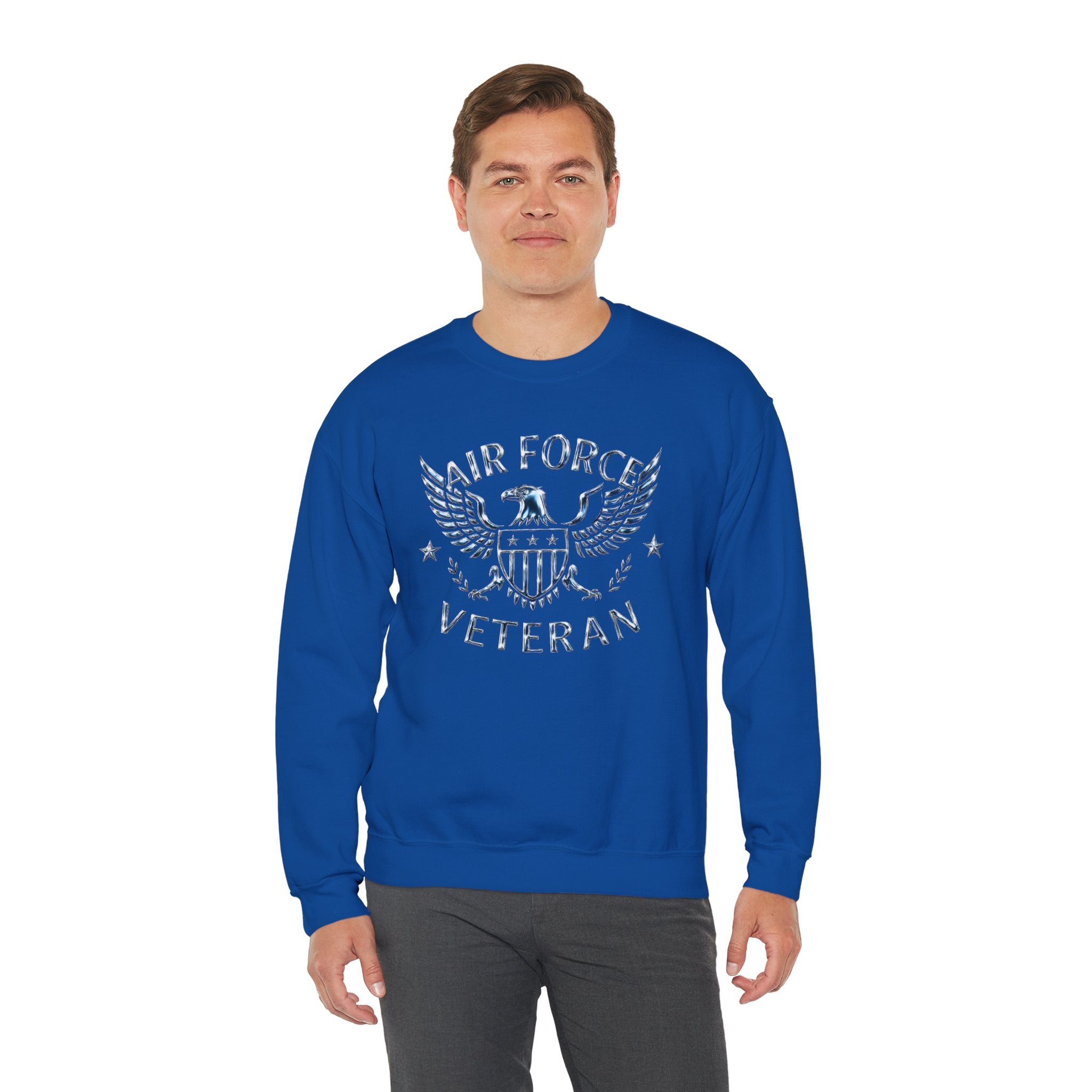 Air Force Veteran Crewneck Sweatshirt – Distressed Eagle Military Tribute