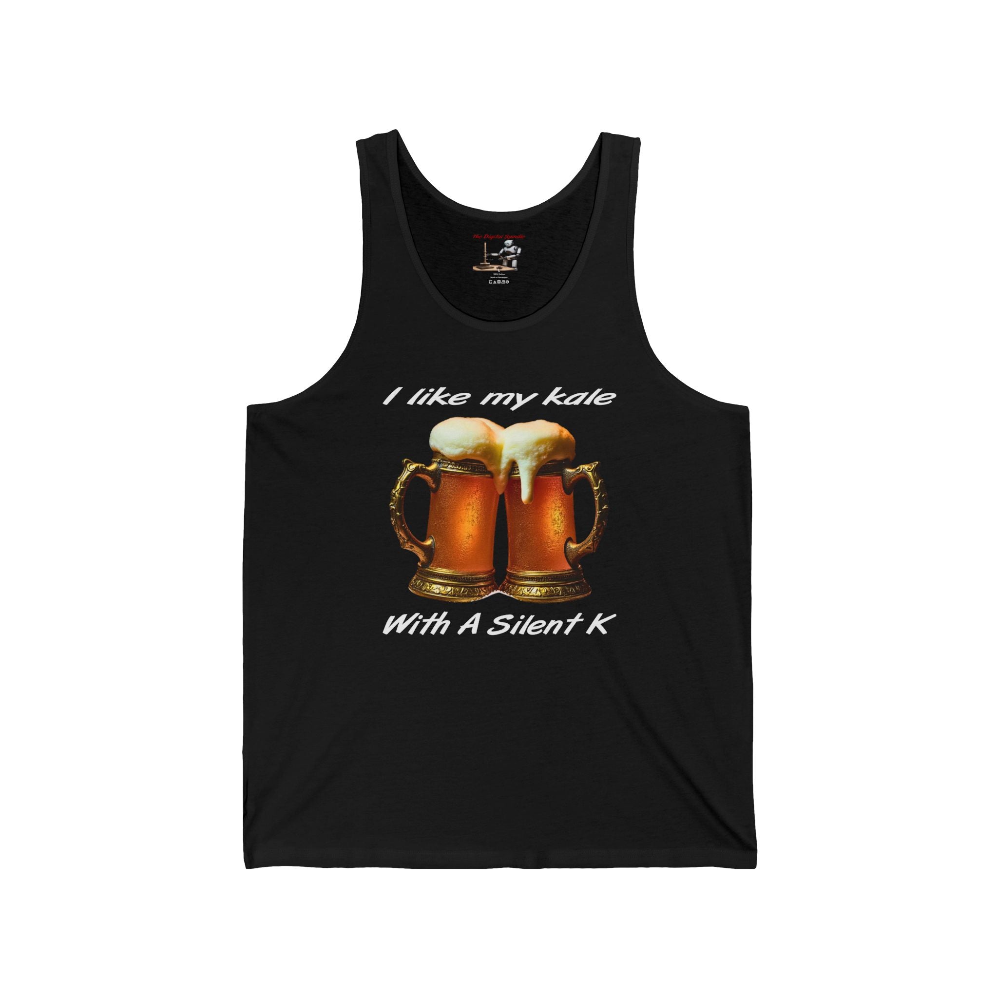 Beer Tank Top — "I Like My Kale With a Silent K" Funny Beer Graphic Tank